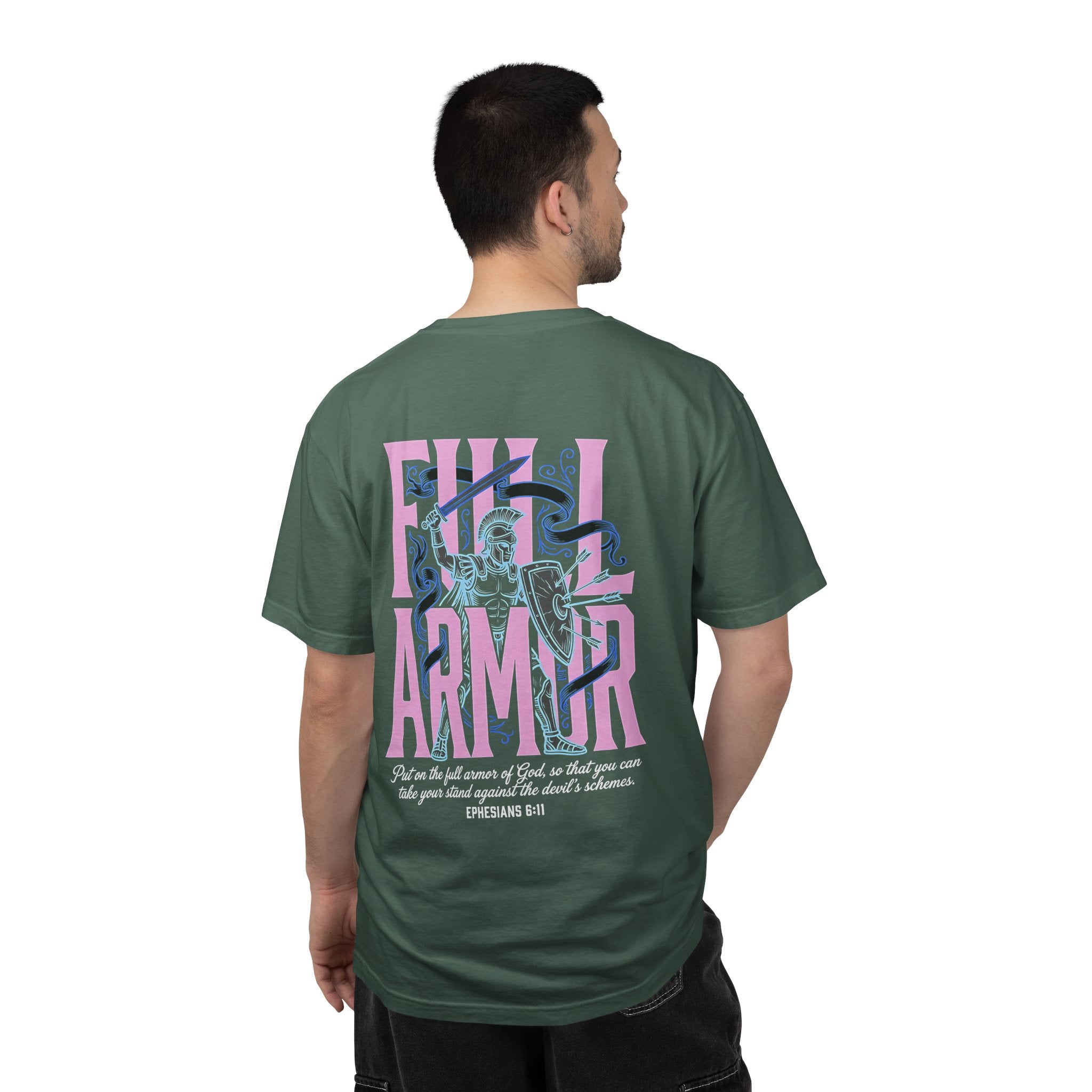 Full Armor T-Shirt — Christian Cross Graphic Tee (Ephesians 6:11)