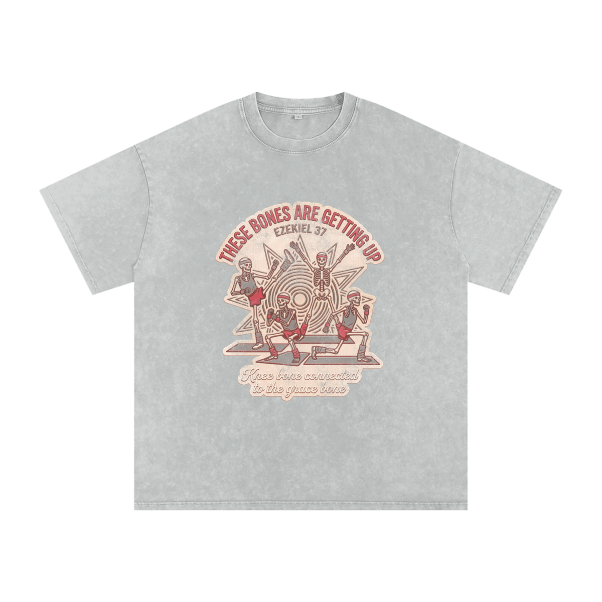 Bones Snow Washed Oversized Cotton T-Shirt