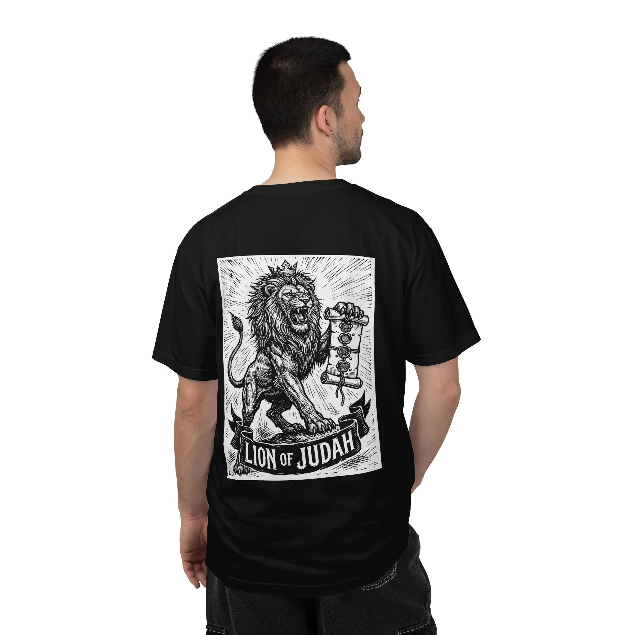 Lion of Judah T-Shirt — Graphic Christian Faith Tee with Flame Logo