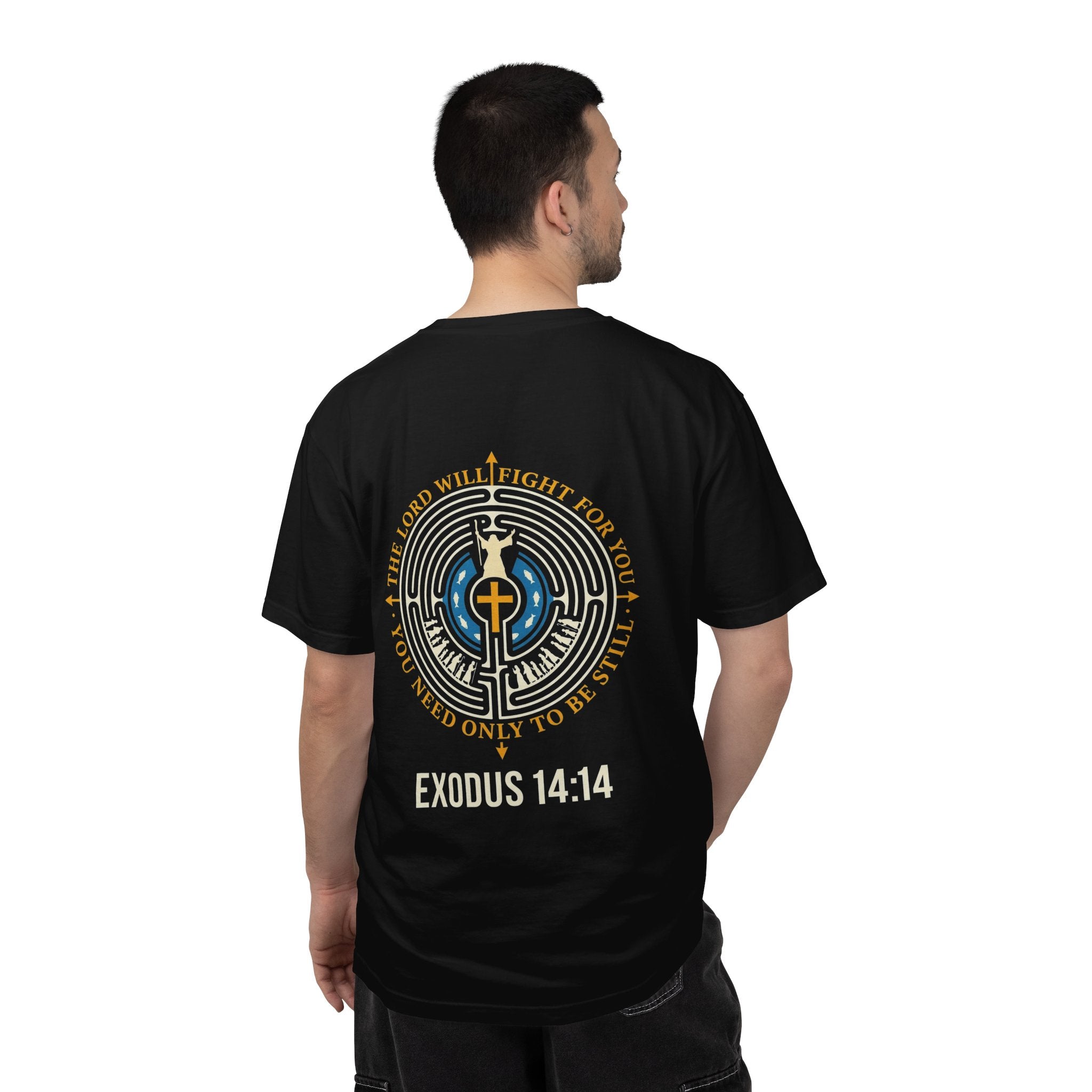 Christian T-Shirt — Exodus 14:14 Cross Graphic Tee