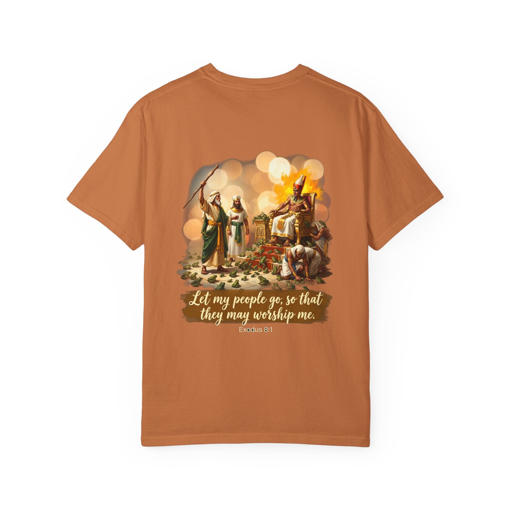 Christian Cross T-Shirt — "Let My People Go, So That They May Worship Me" Graphic Tee