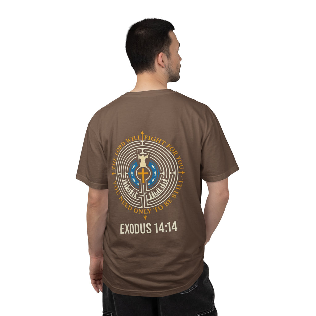Christian T-Shirt — Exodus 14:14 Cross Graphic Tee