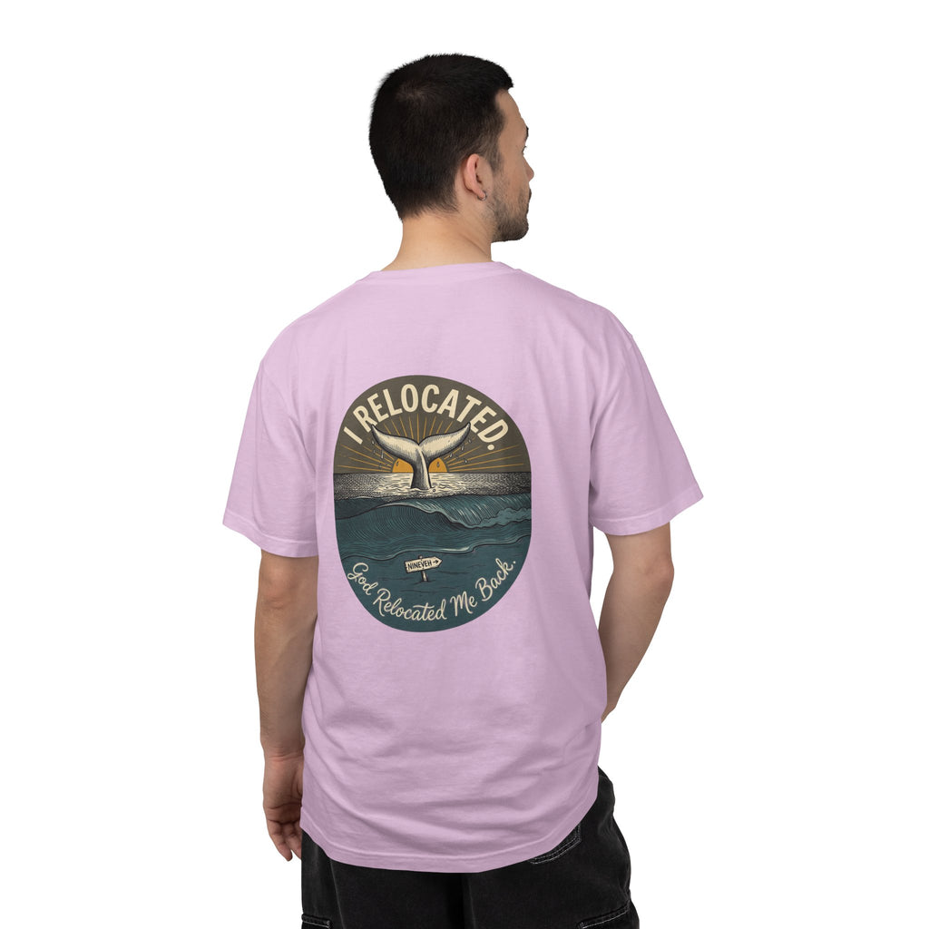 Relocated Whale Tail T-Shirt — “I Relocated” Retro Ocean Graphic Tee