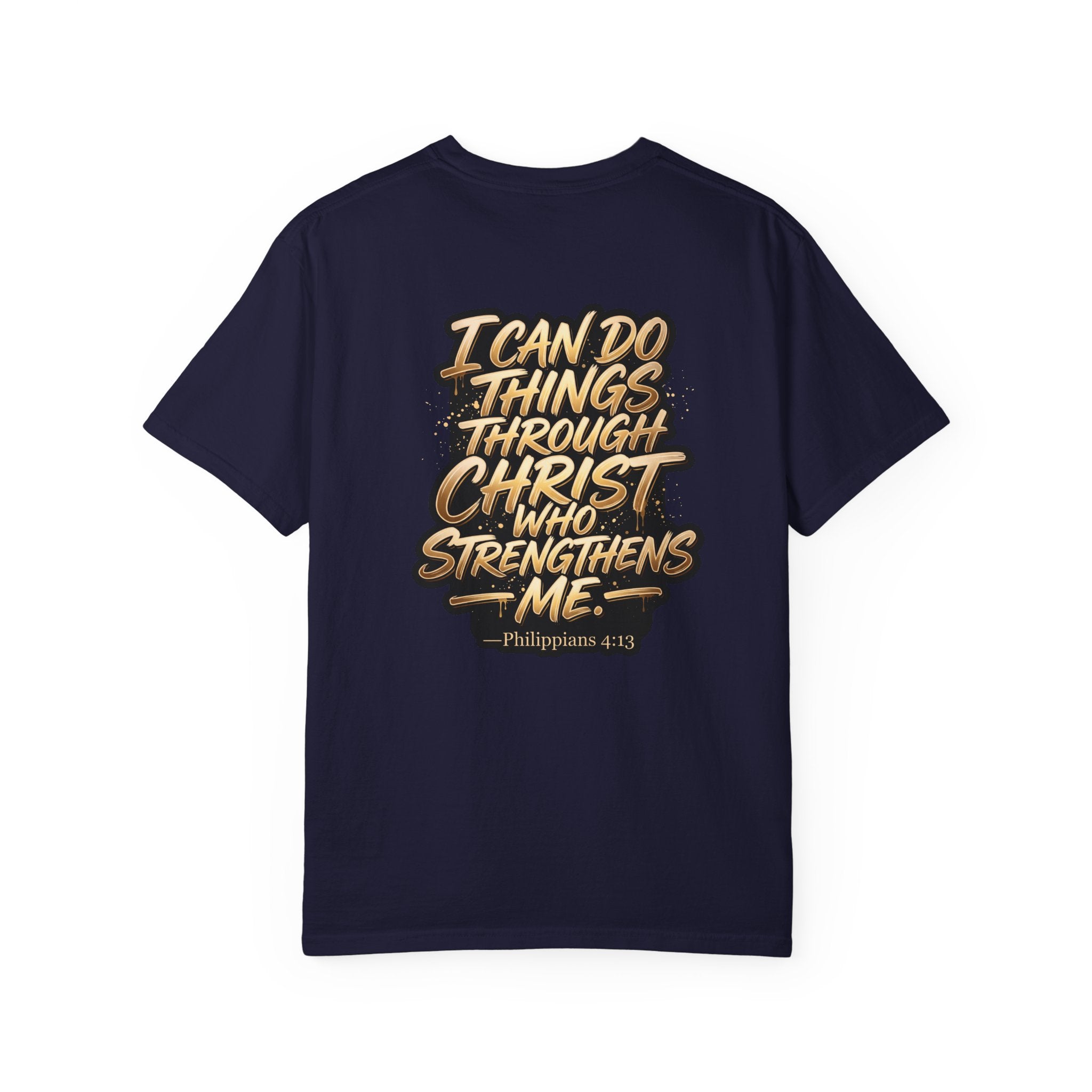 Christian Cross T-Shirt — "I Can Do All Things Through Christ" Scripture Tee