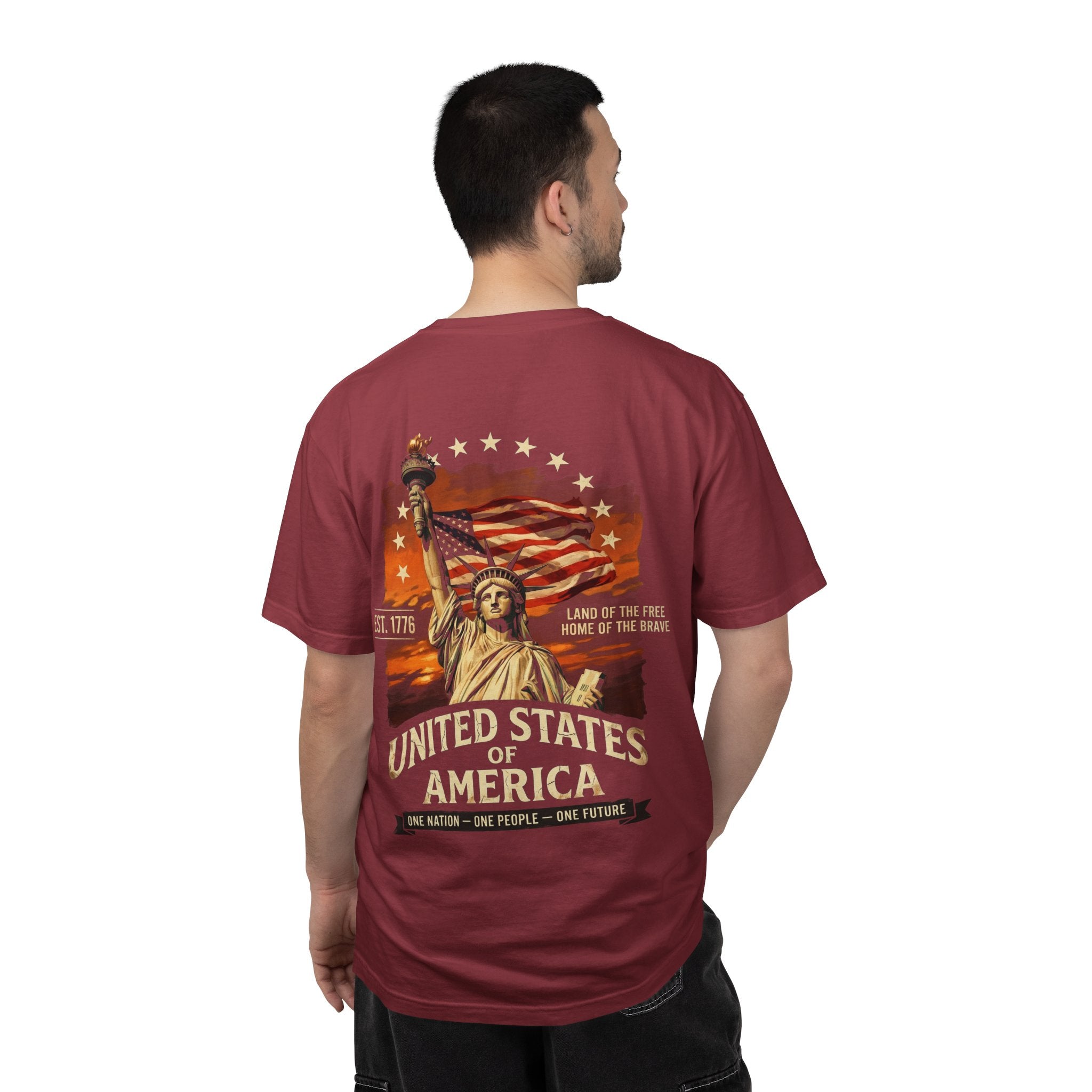America Graphic T-Shirt — United States Statue of Liberty Patriotic Tee