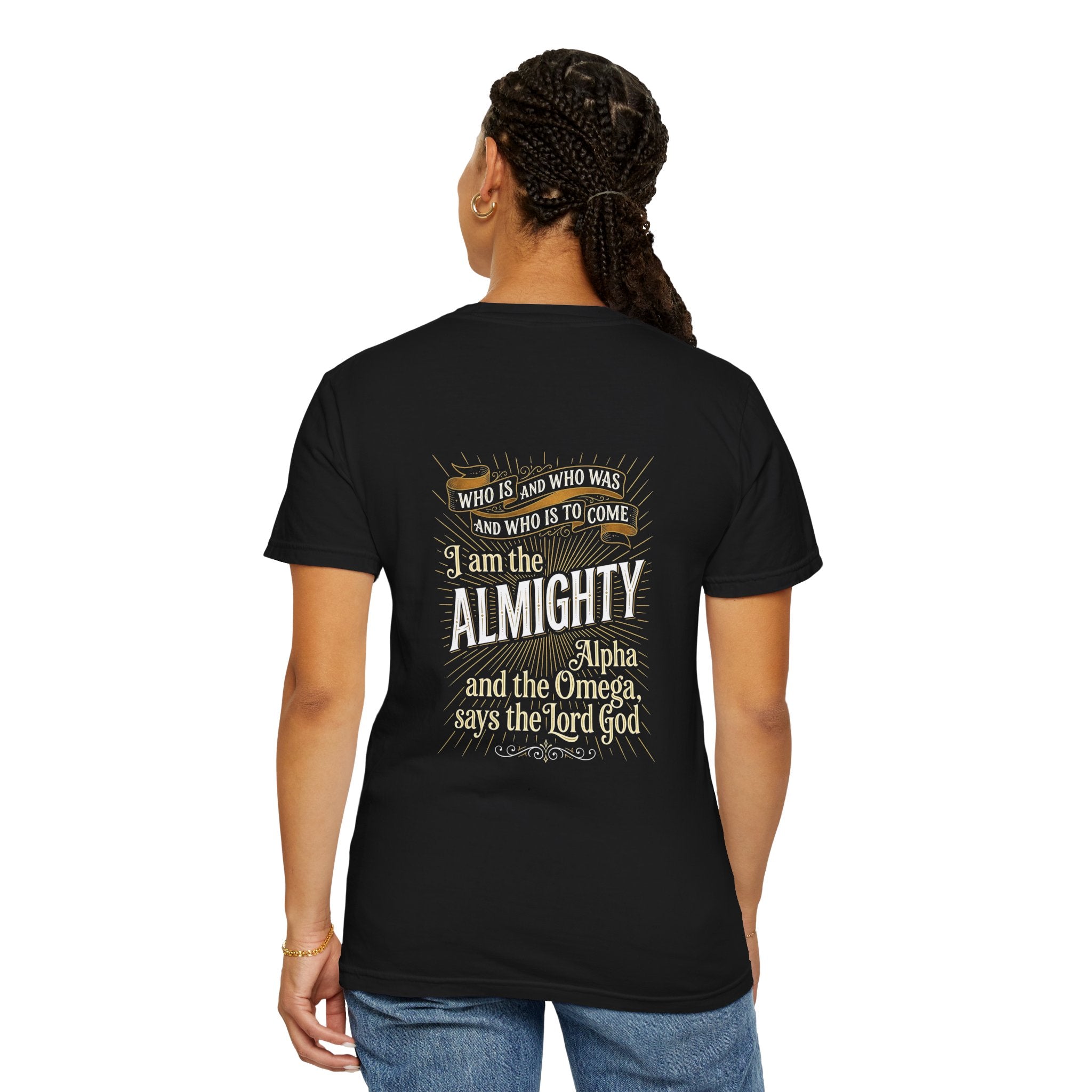 Almighty Cross T-Shirt — "I Am the Almighty" Scripture Tee