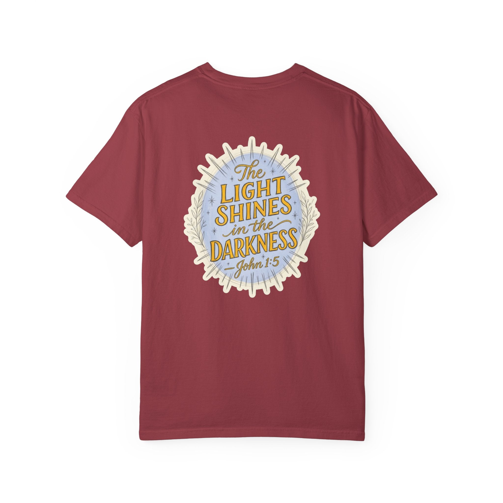 Christian T-Shirt — “The Light Shines in the Darkness” Faith Tee