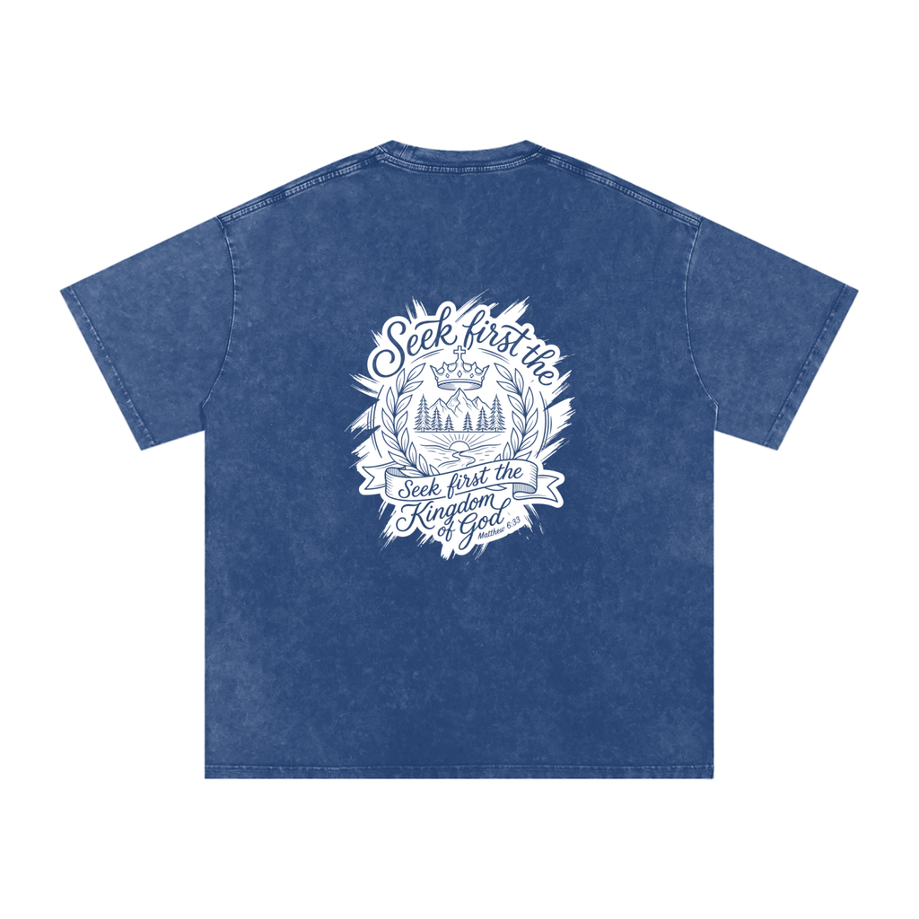 Seek first Snow Washed Oversized Cotton T-Shirt