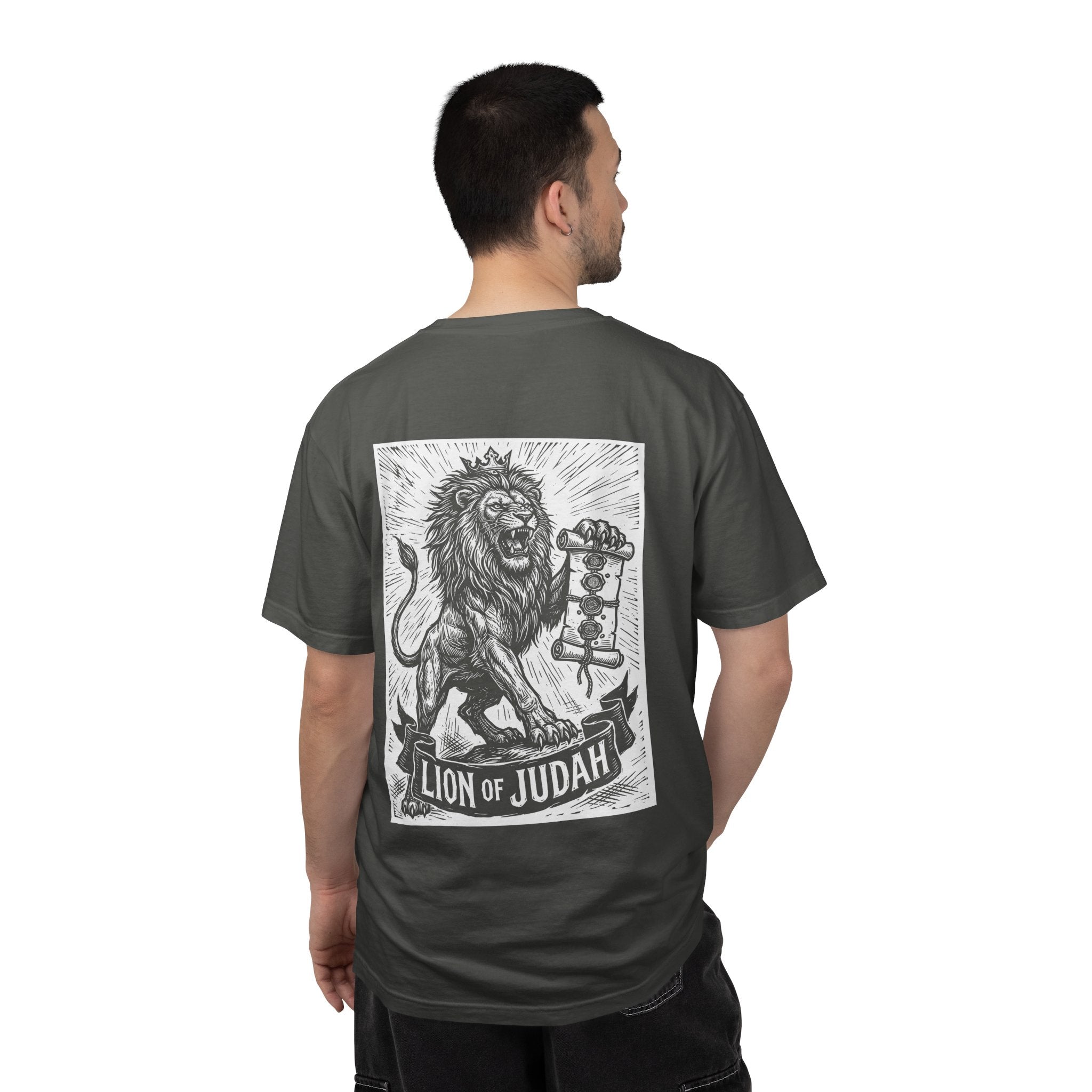 Lion of Judah T-Shirt — Graphic Christian Faith Tee with Flame Logo