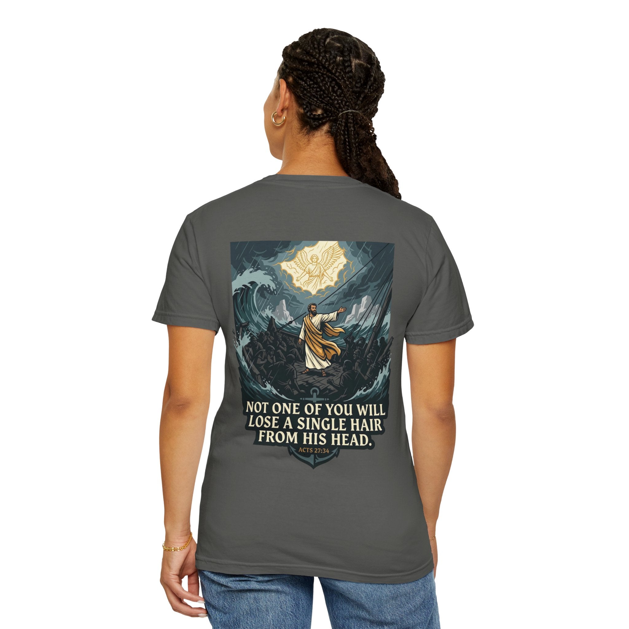 Christian T-Shirt — 'Not One of You Will Lose a Single Hair From His Head' Faith Tee