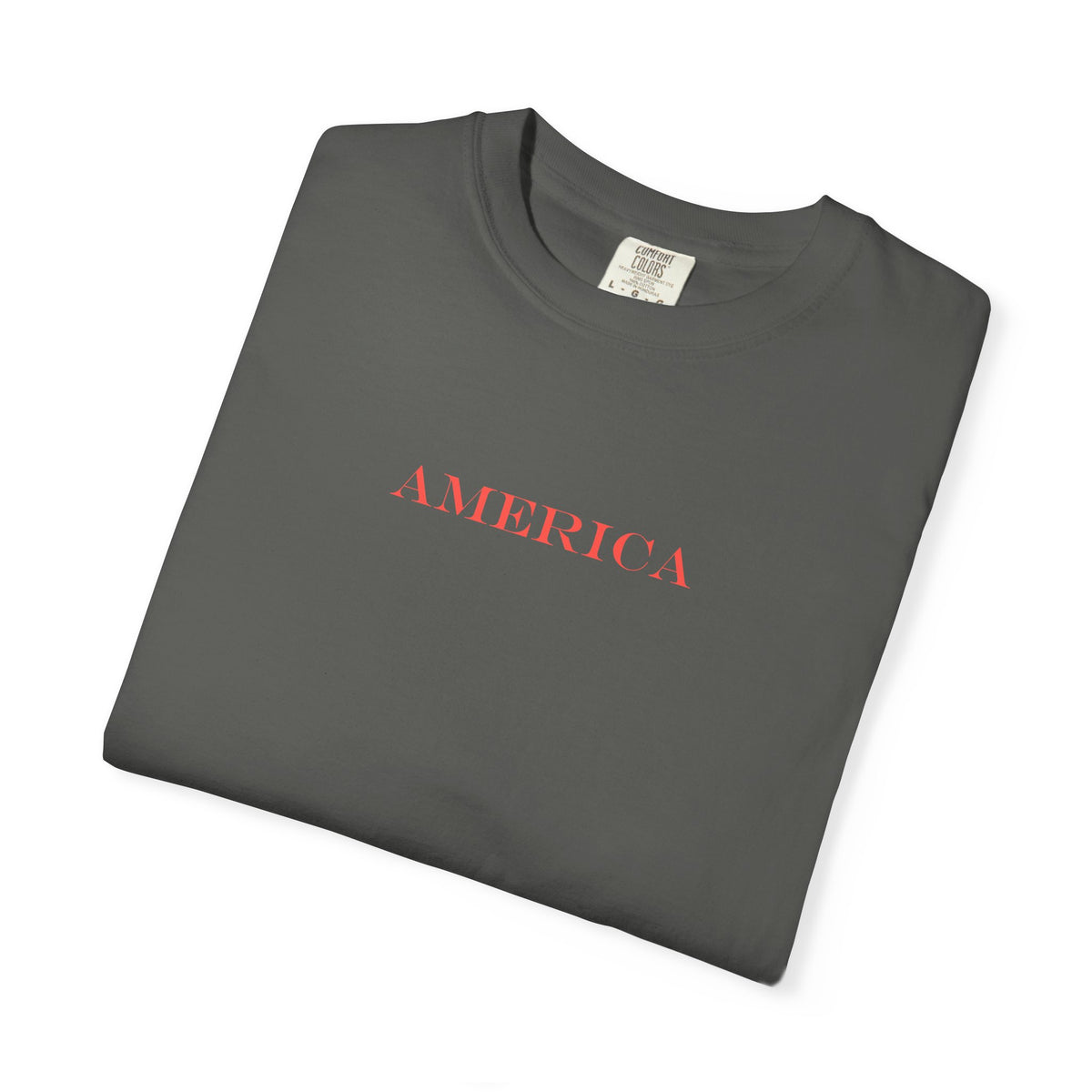 Americana Buffalo Tee — "Land of the Free" Garment-Dyed T-Shirt