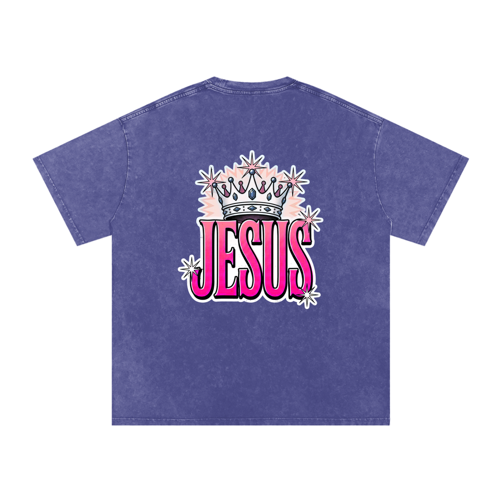Jesus Snow Washed Oversized Cotton T-Shirt