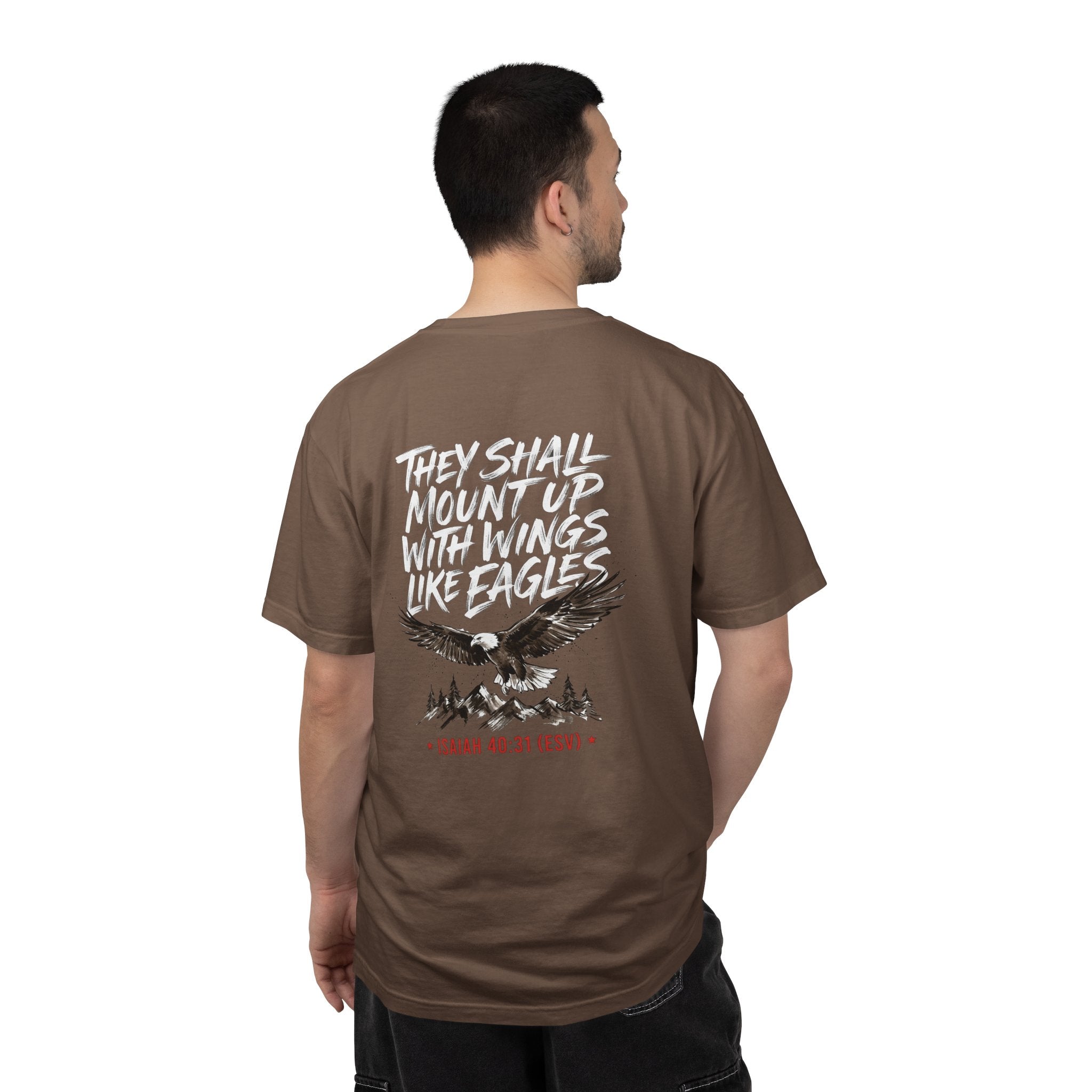 They Shall Mount Up With Wings Like Eagles T-Shirt — Isaiah 40:31 Christian Graphic Tee