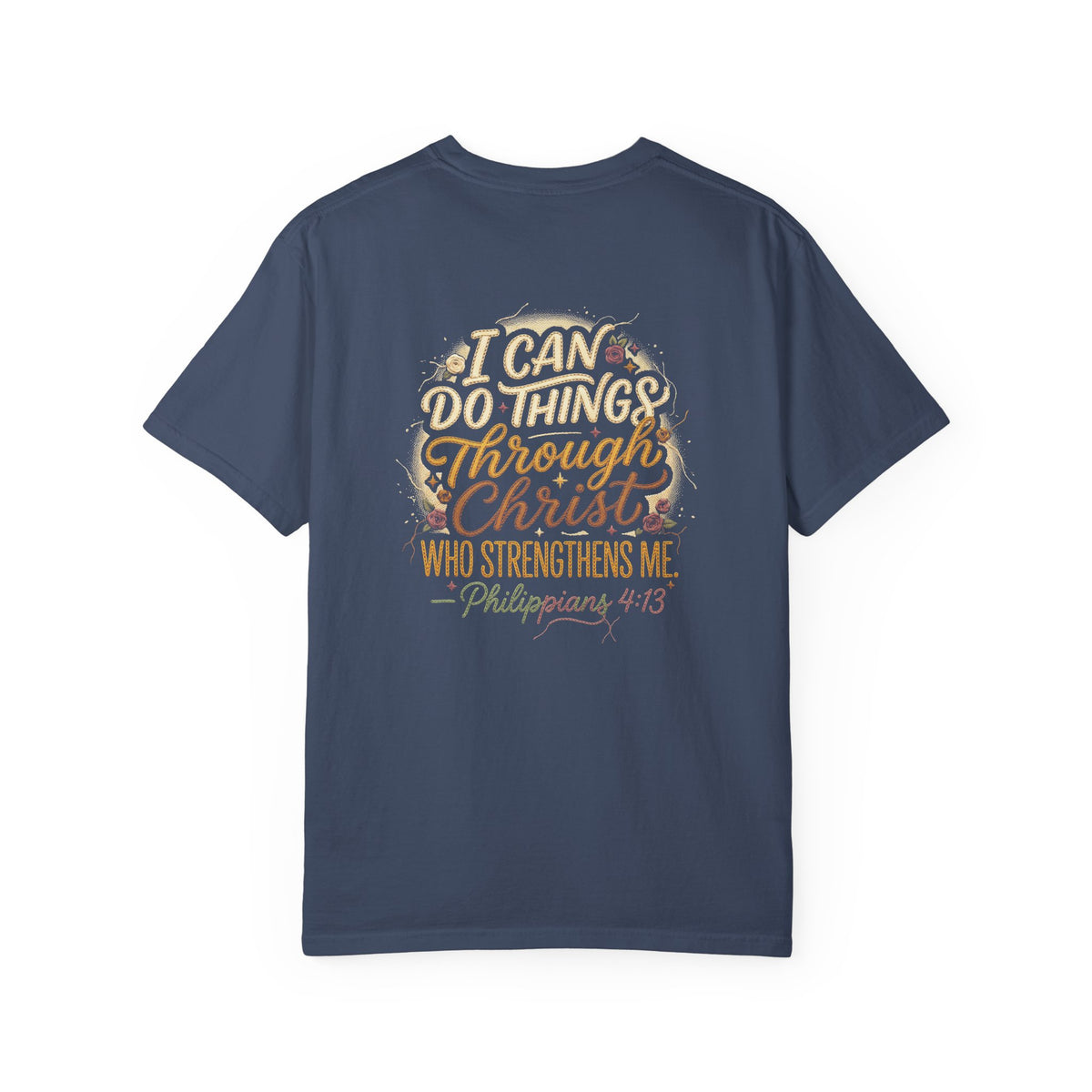 Christian Cross T-Shirt — "I Can Do All Things Through Christ" Inspirational Tee