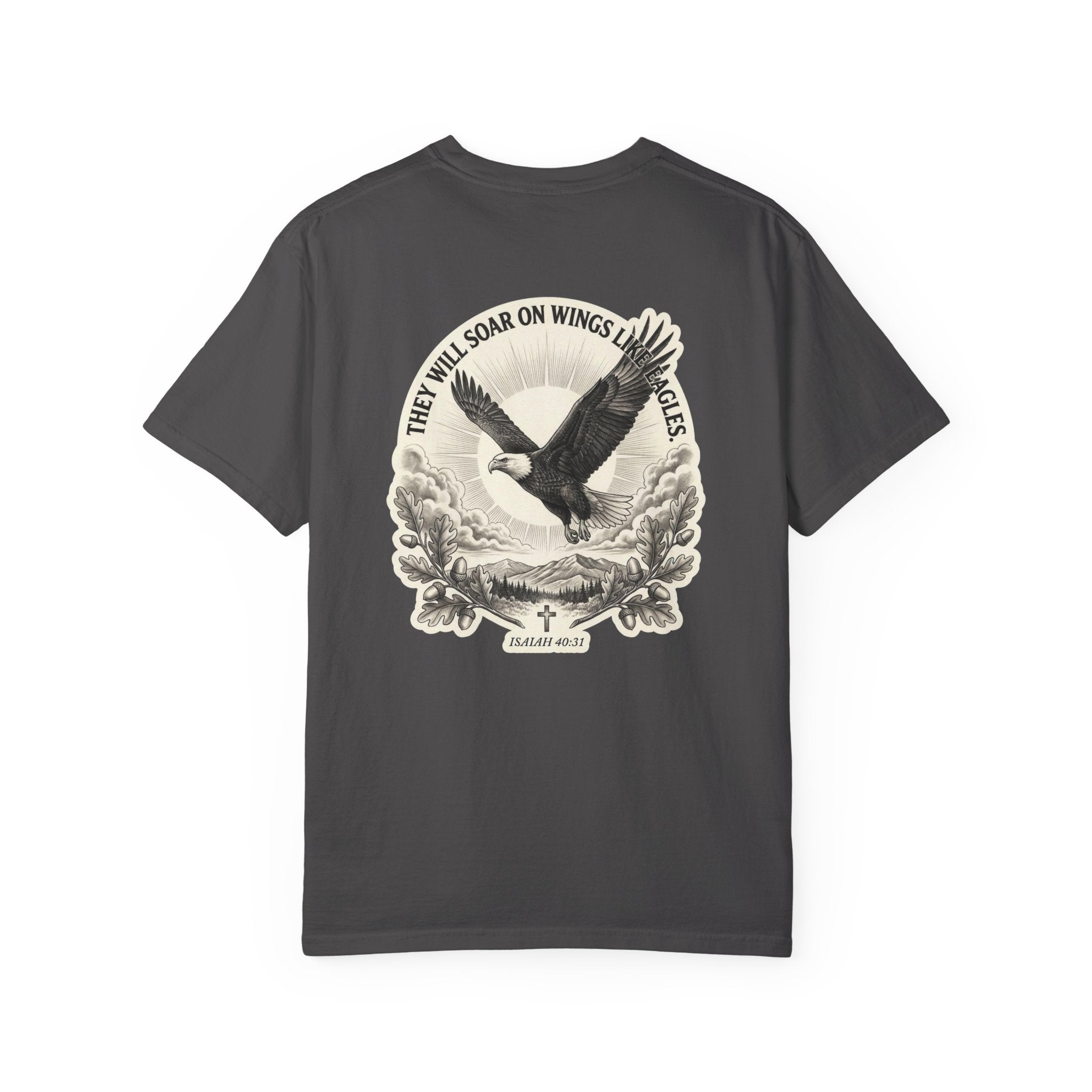Eagle Cross T‑Shirt — 'They Will Soar on Wings' Christian Graphic Tee
