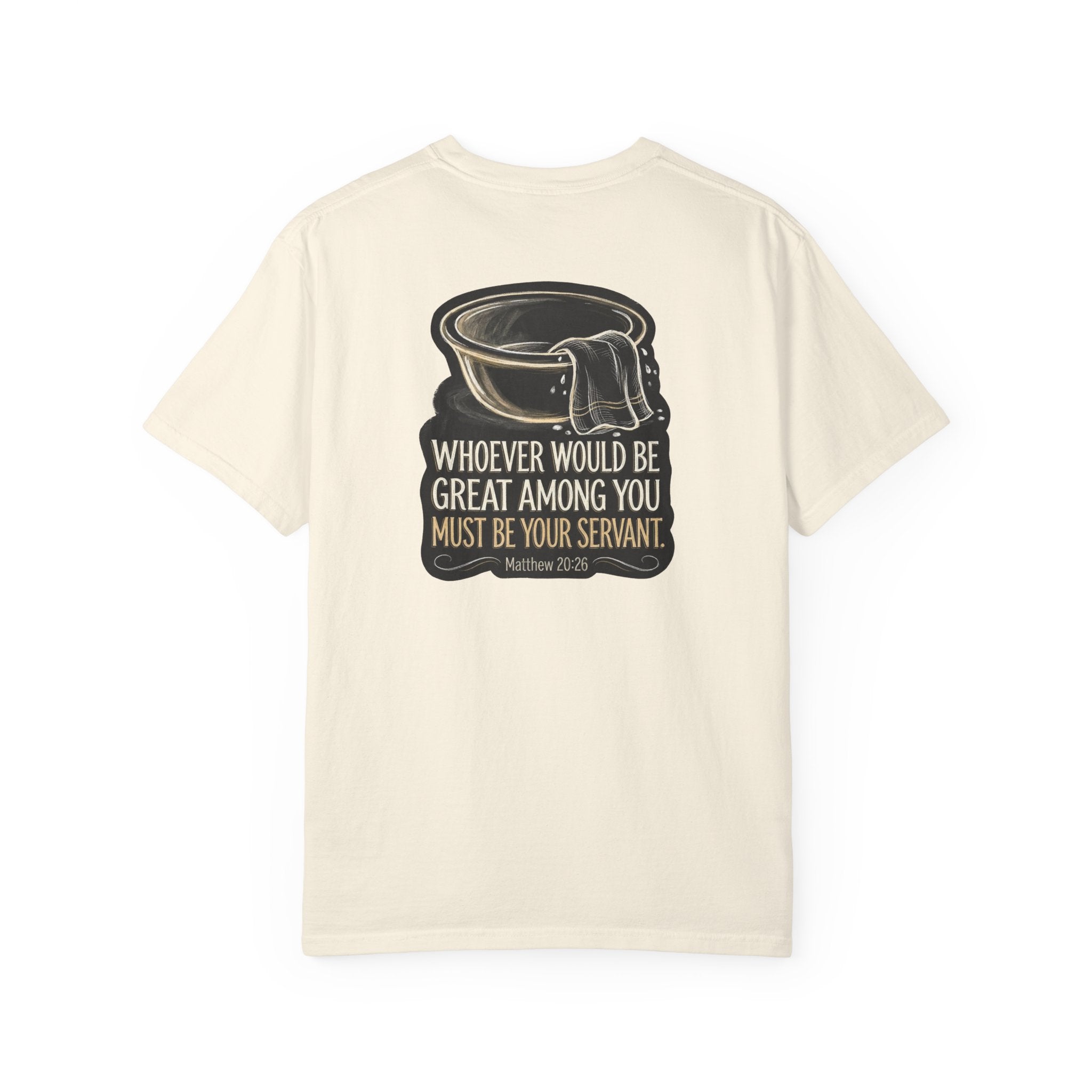 Christian Cross T-Shirt — "Whoever Would Be Great Among You Must Be Your Servant" Graphic Tee