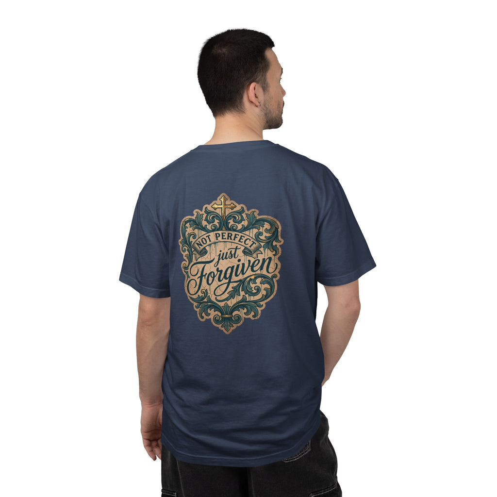 Christian Cross T-Shirt — “Not Perfect, Just Forgiven” Graphic Tee