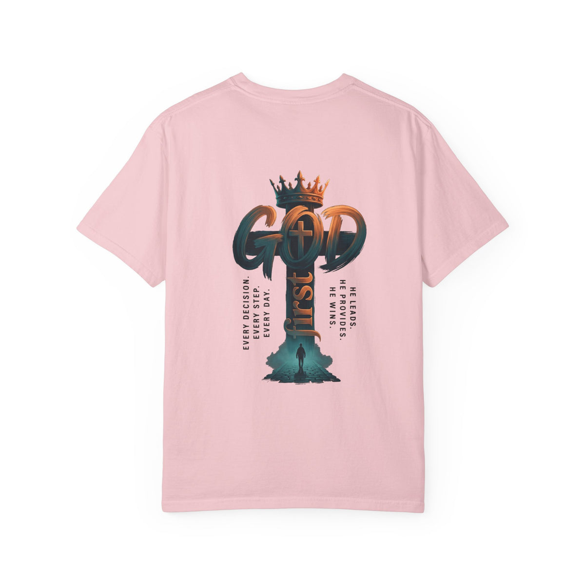 Christian Cross T-Shirt — 'God Is King' Back Graphic Tee
