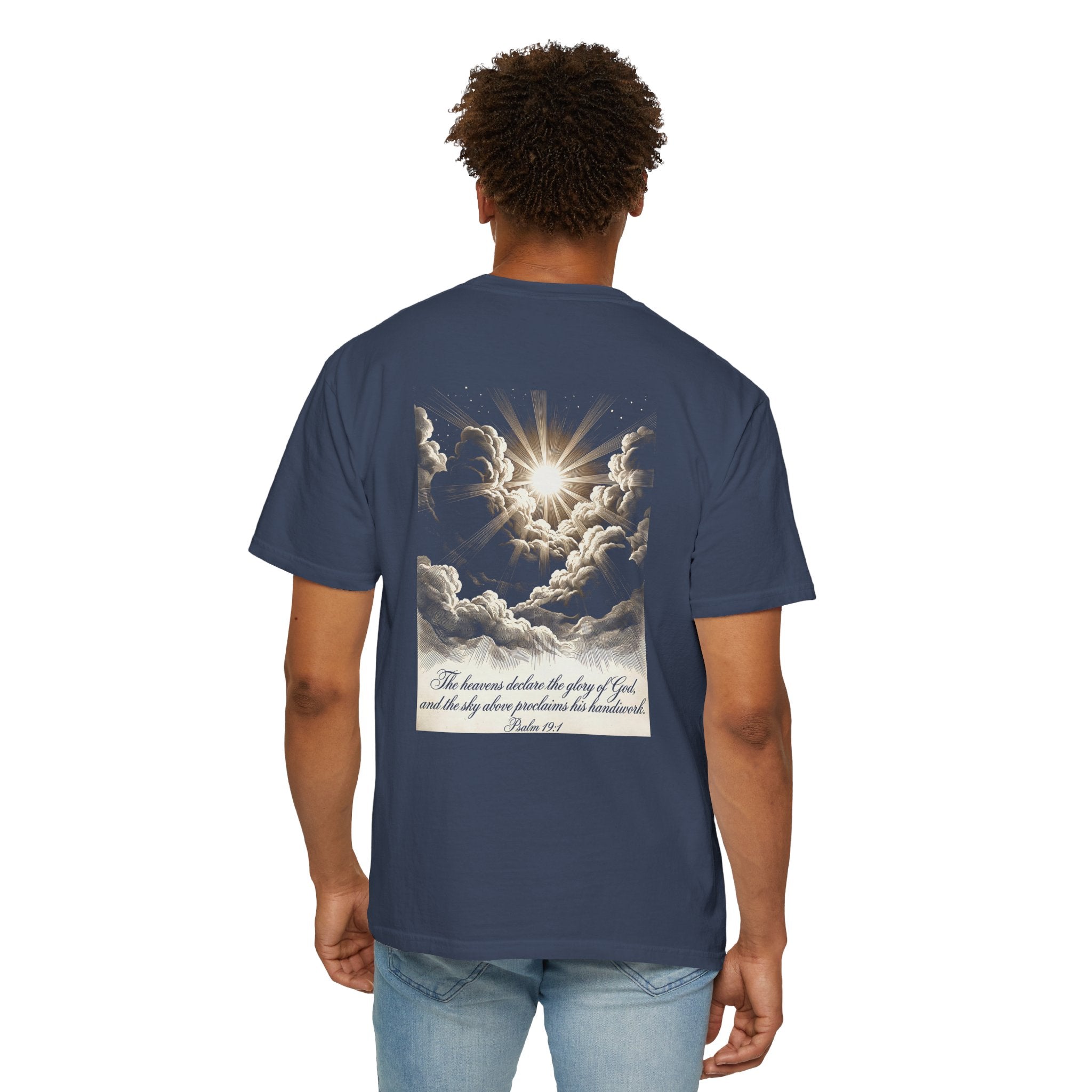 Christian Cross T-Shirt — Inspirational 'The heavens declare the glory of God' Graphic Tee