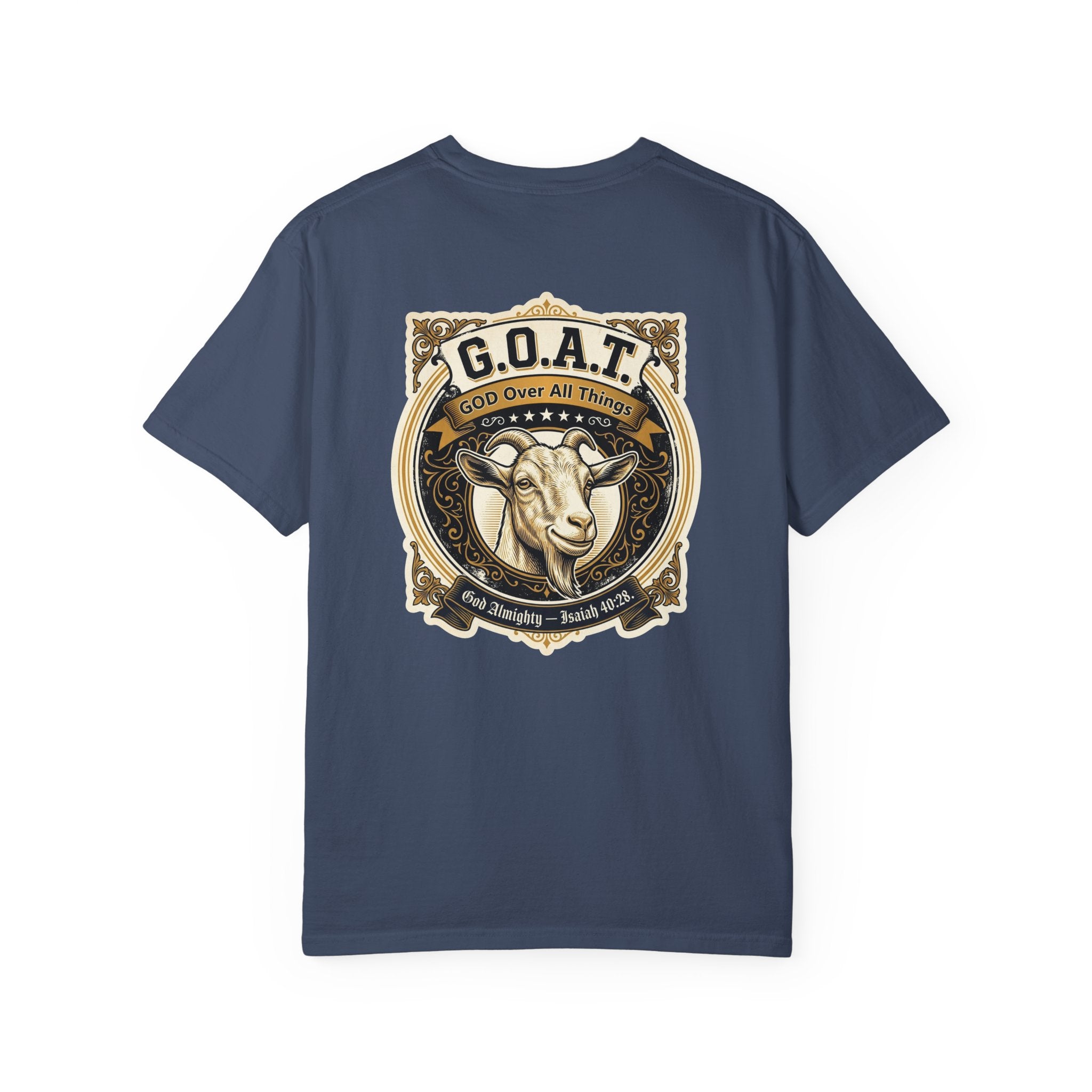 GOAT Graphic T-Shirt — Vintage Three Crosses & Goat Emblem