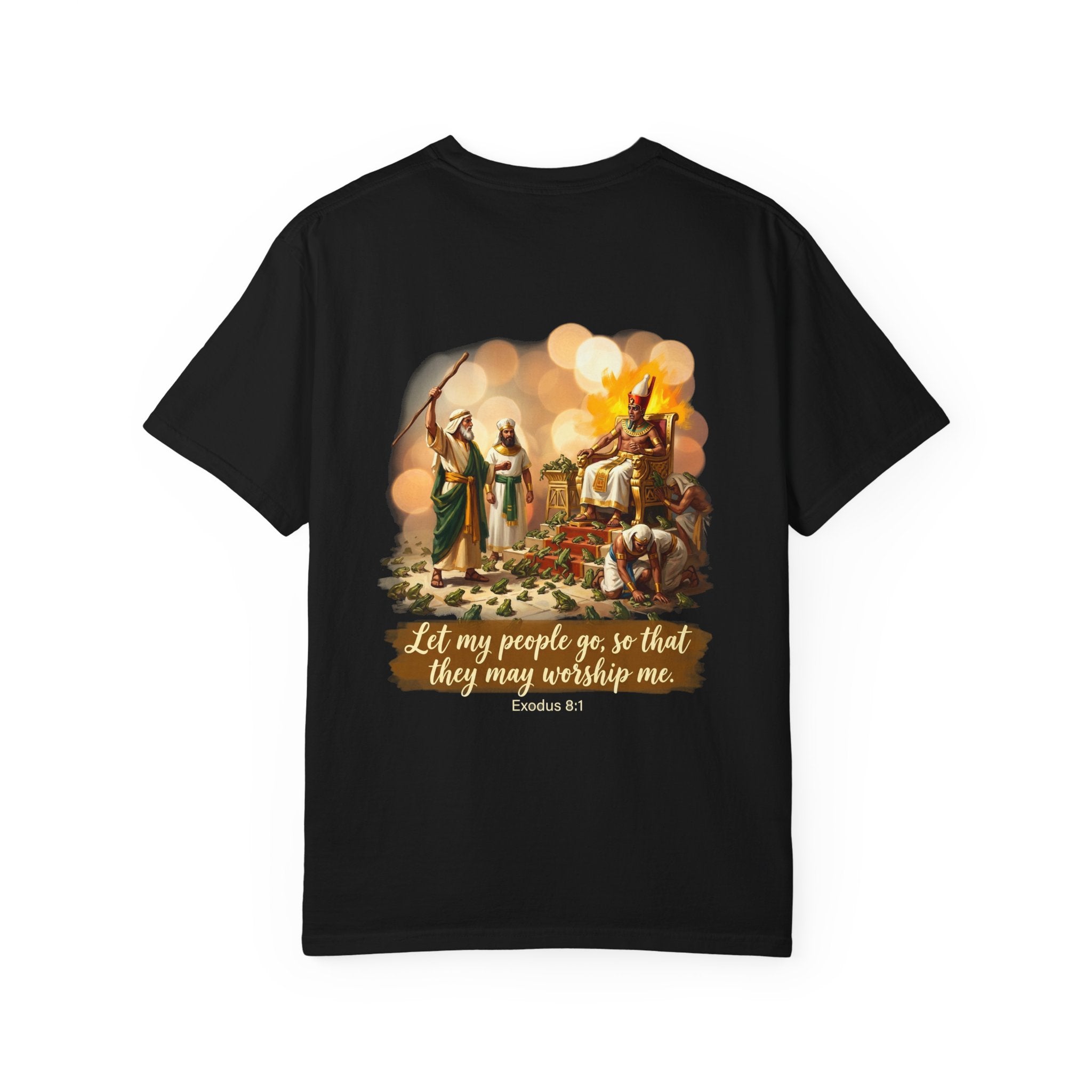 Christian Cross T-Shirt — "Let My People Go, So That They May Worship Me" Graphic Tee