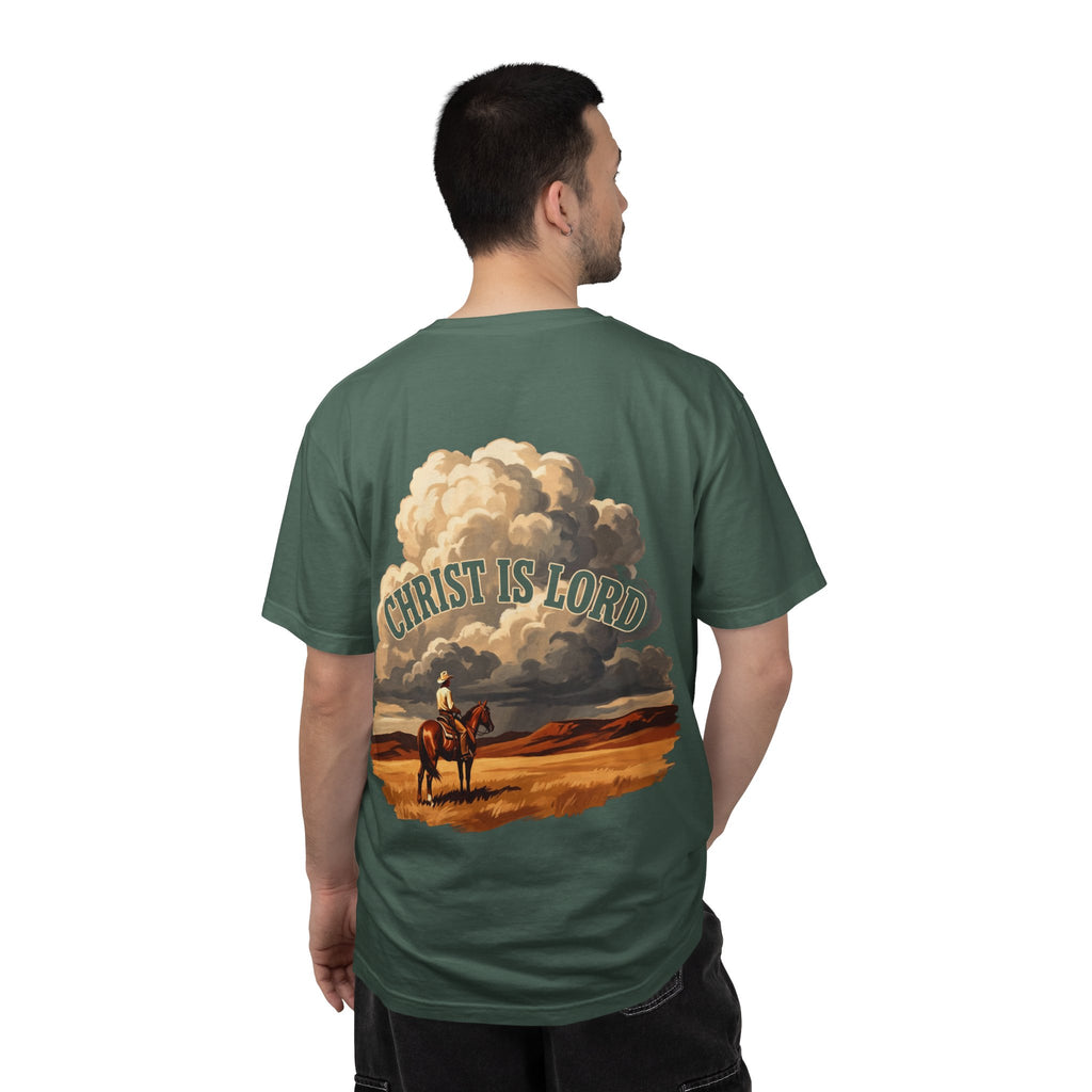 Christian Cowboy T-Shirt — “Christ Is Lord” Graphic Tee