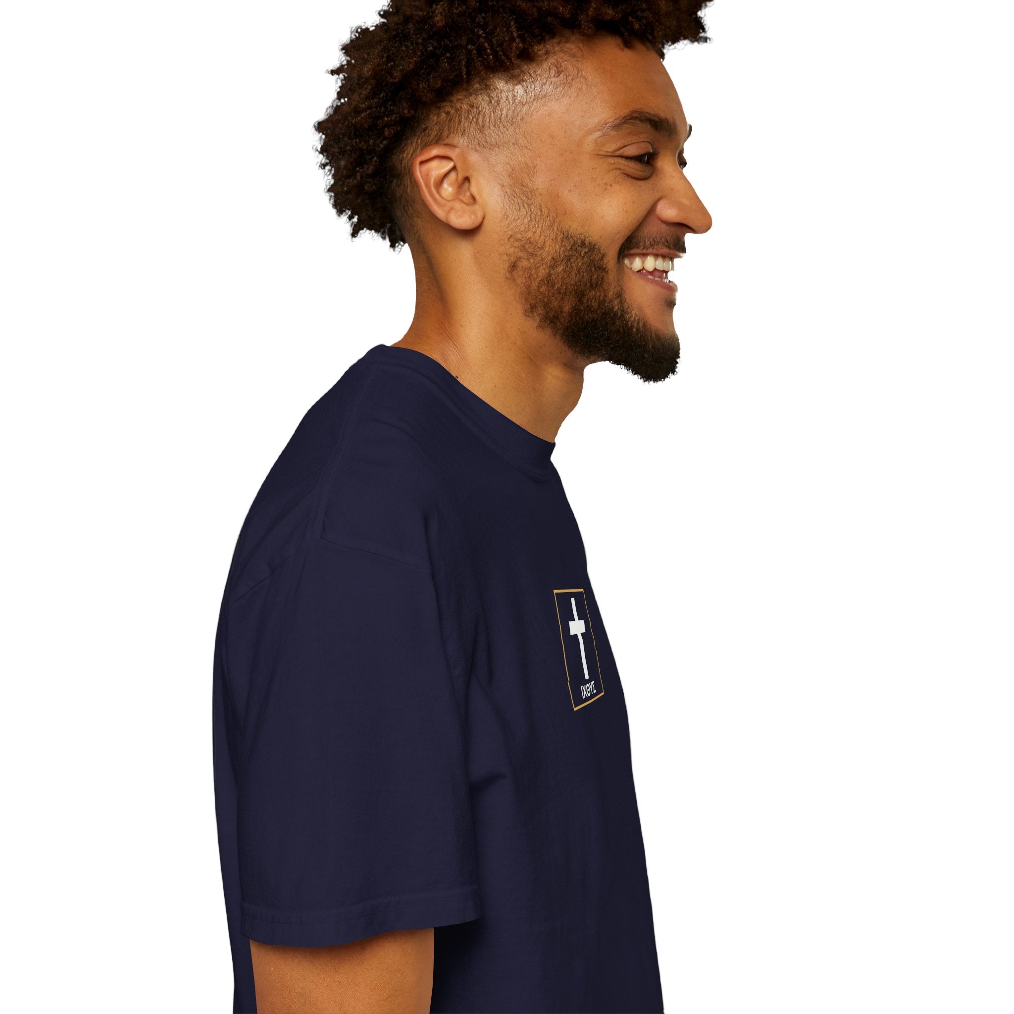 Christian Cross T-Shirt — "Follow Me and I Will Make You Fishers of Men" Back Graphic