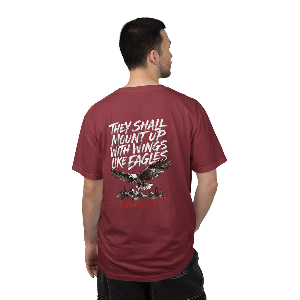 They Shall Mount Up With Wings Like Eagles T-Shirt — Isaiah 40:31 Christian Graphic Tee