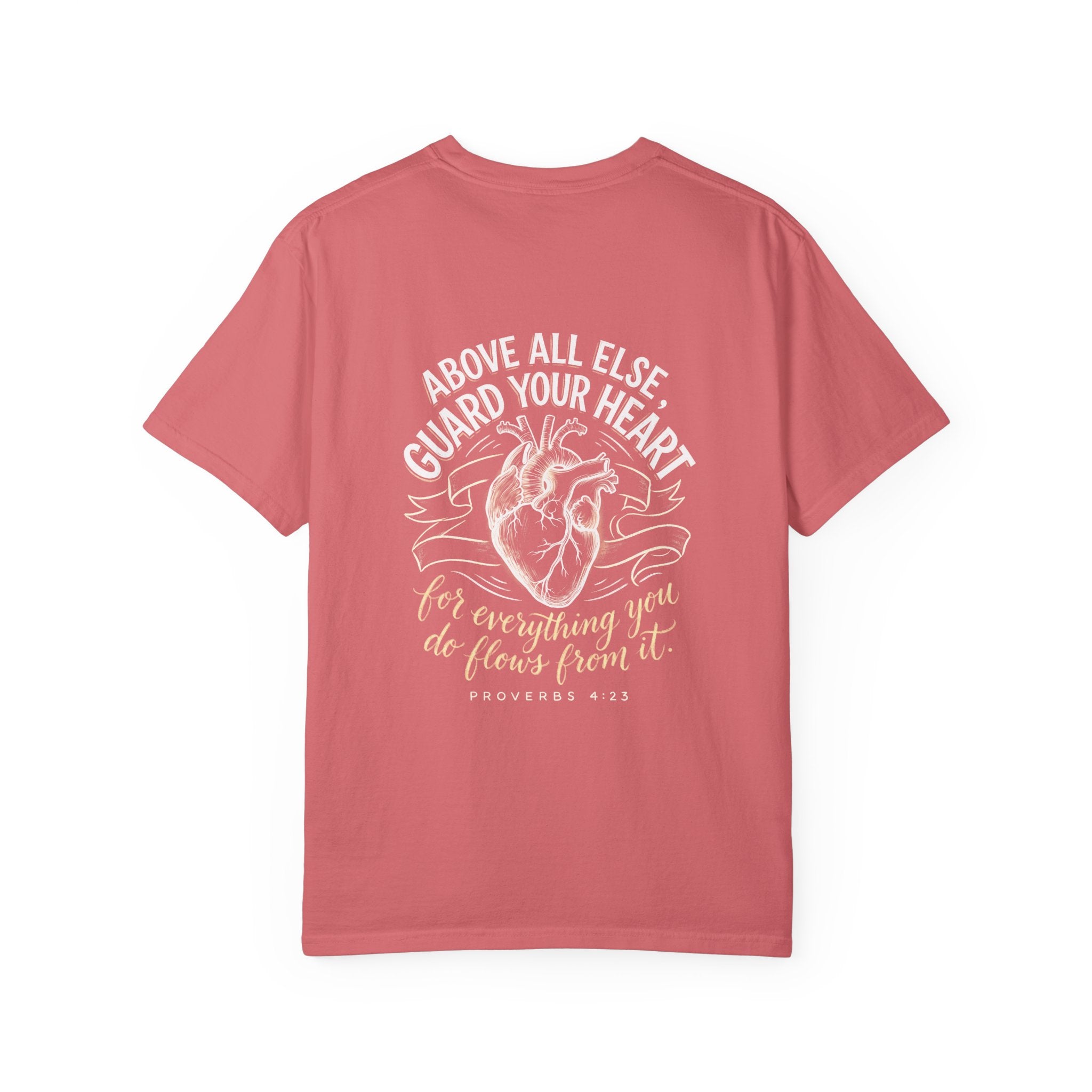 T-Shirt — "Above All Else, Guard Your Heart" Anatomical Heart Christian Tee
