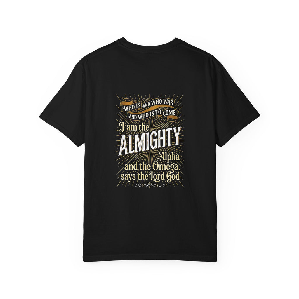 Christian Almighty Cross T-Shirt — "I Am the Almighty" Scripture Tee — Christian graphic back print