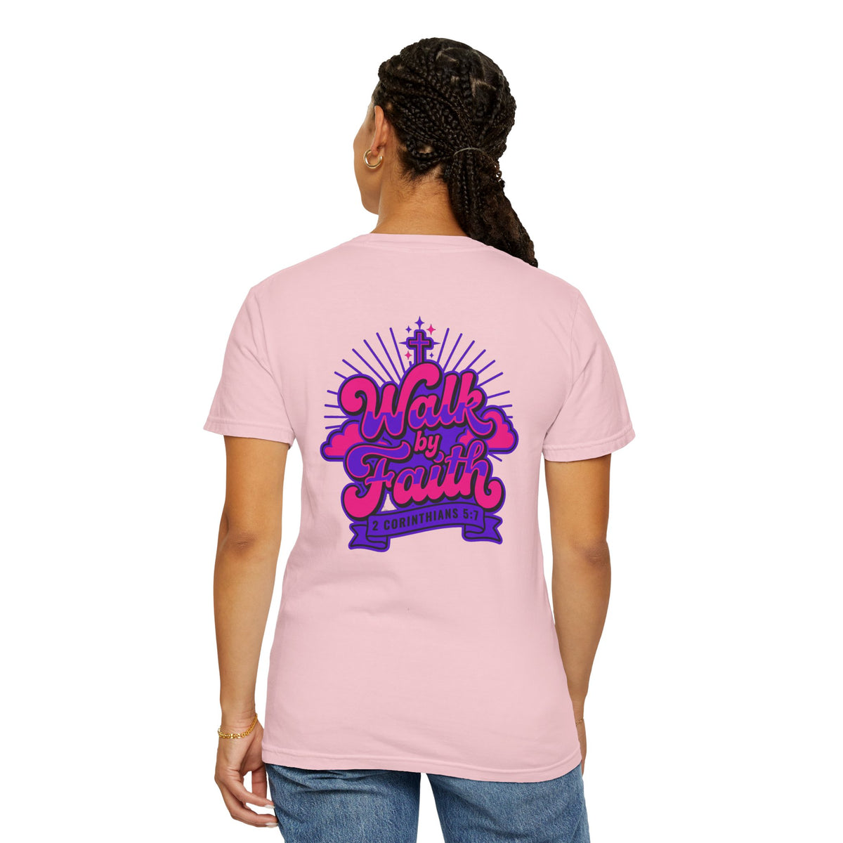 Walk by Faith Christian Graphic T-Shirt – Three Crosses