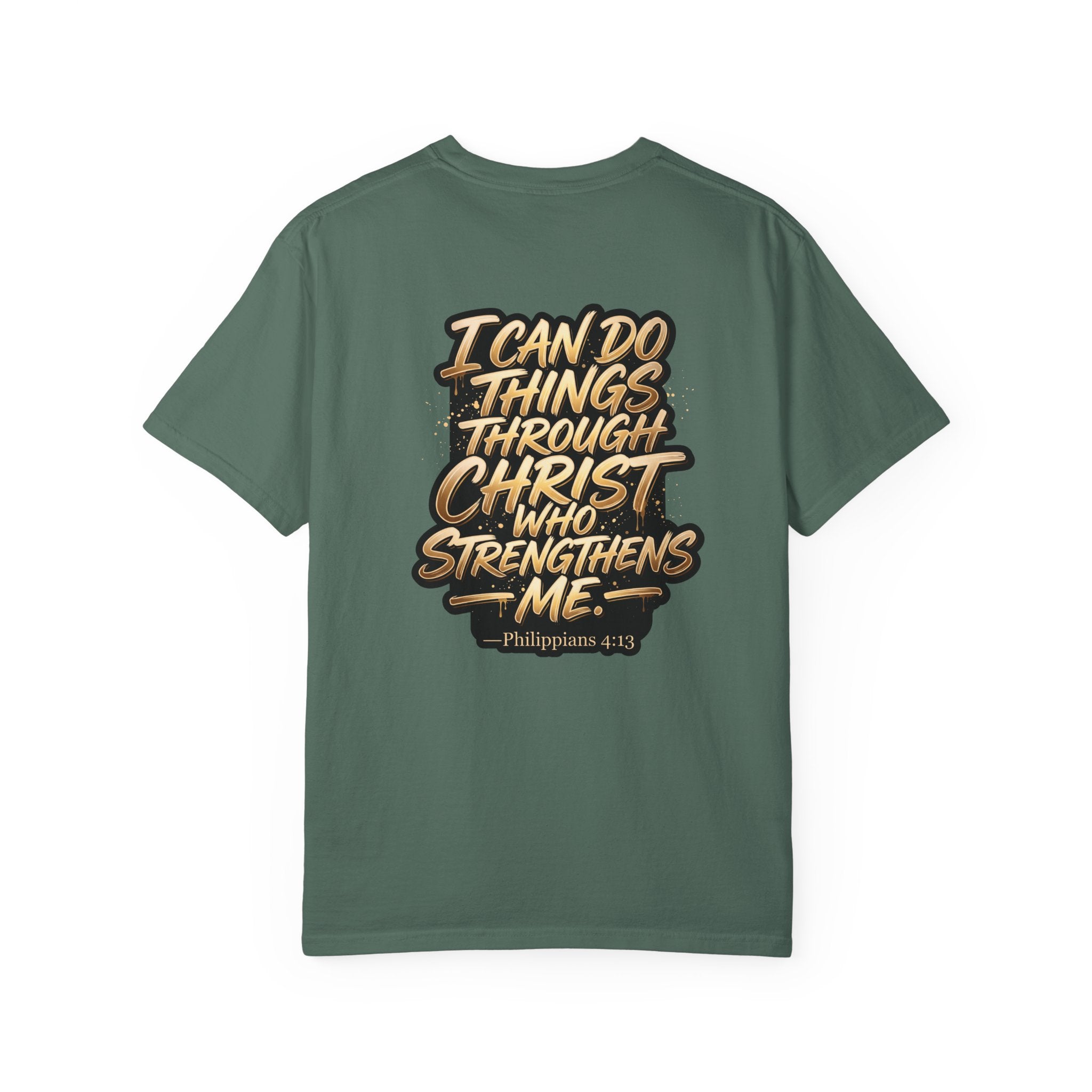 Christian Cross T-Shirt — "I Can Do All Things Through Christ" Scripture Tee