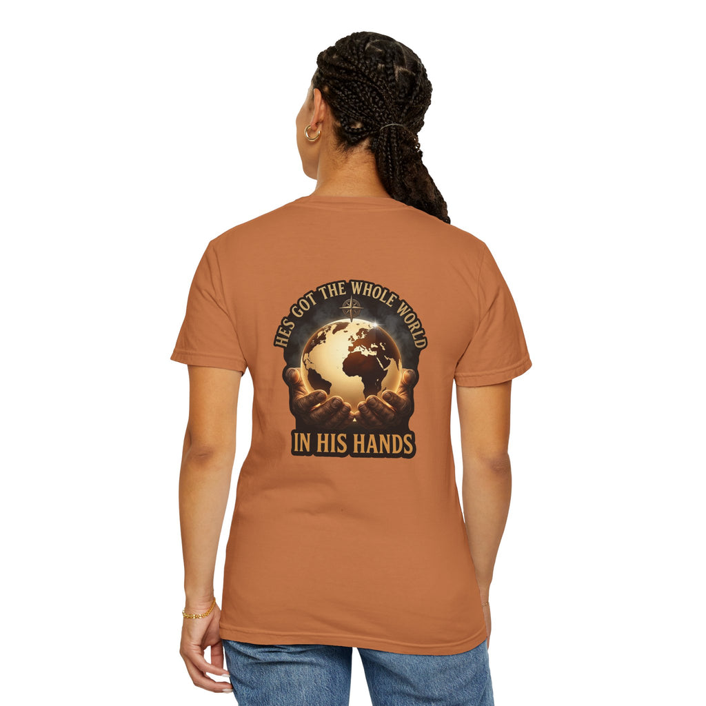 Christian Cross T-Shirt — "He’s Got the Whole World in His Hands" Graphic Tee