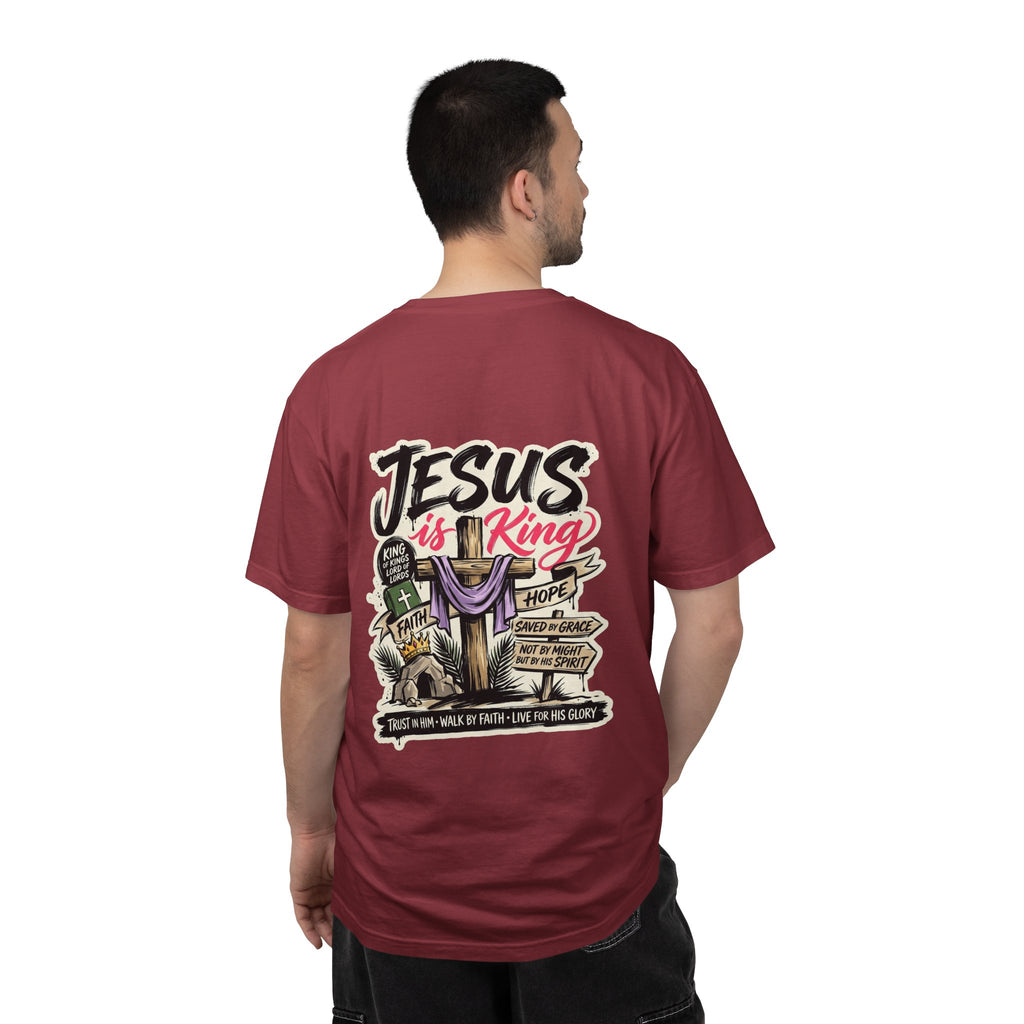 Christian T-Shirt — "Jesus Is King" Cross Graphic Tee