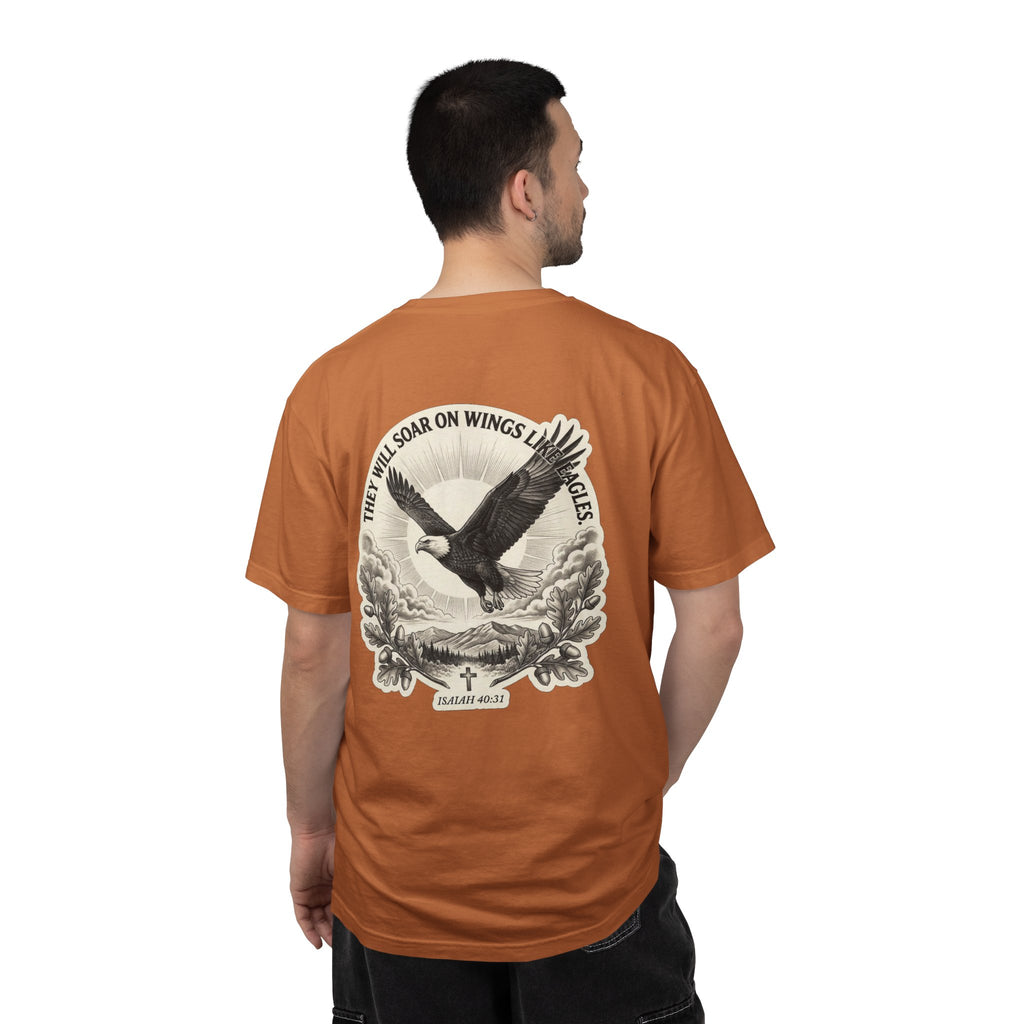 Eagle Cross T‑Shirt — 'They Will Soar on Wings' Christian Graphic Tee