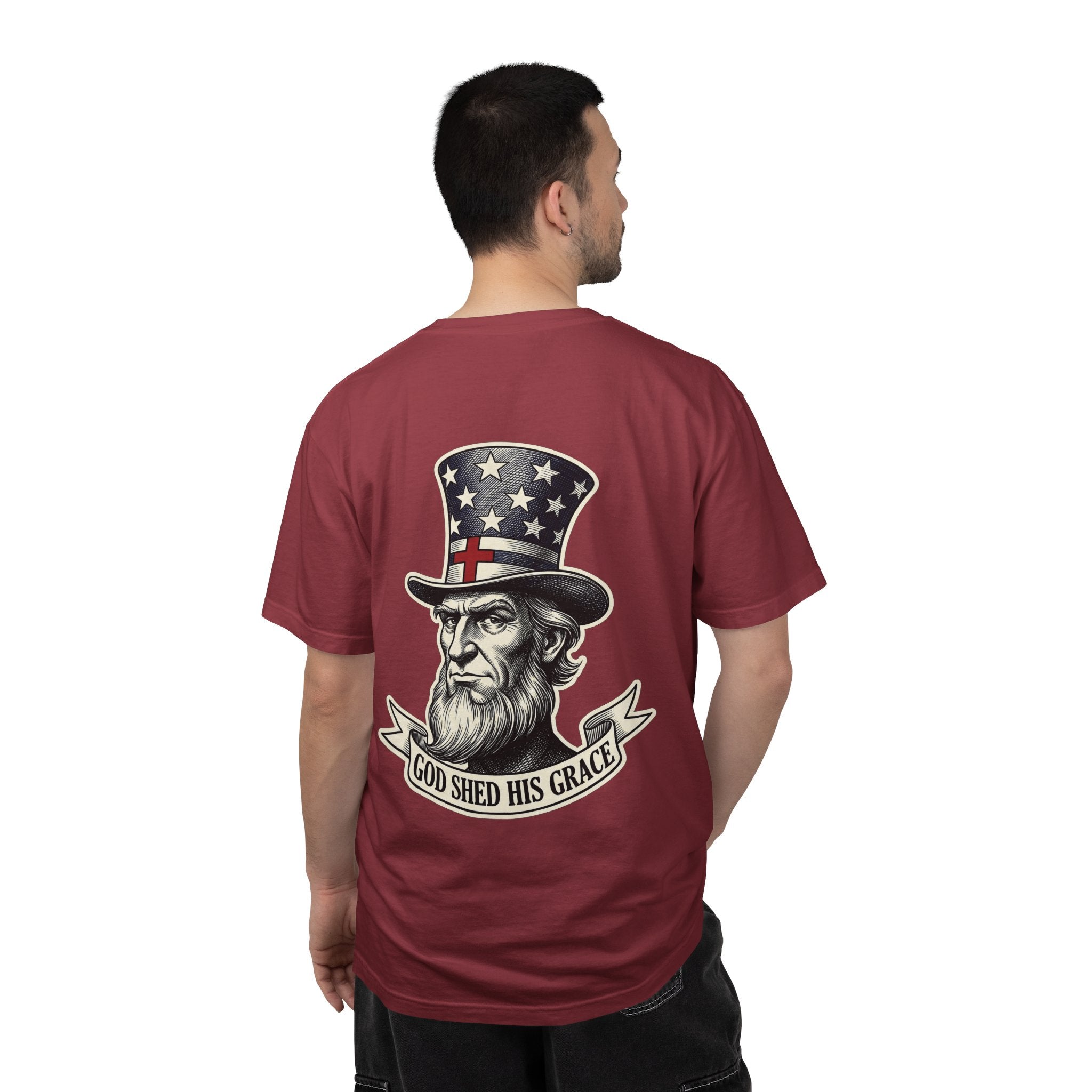 America Graphic T-Shirt — Vintage Uncle Sam 'God Shed His Grace' Patriotic Tee