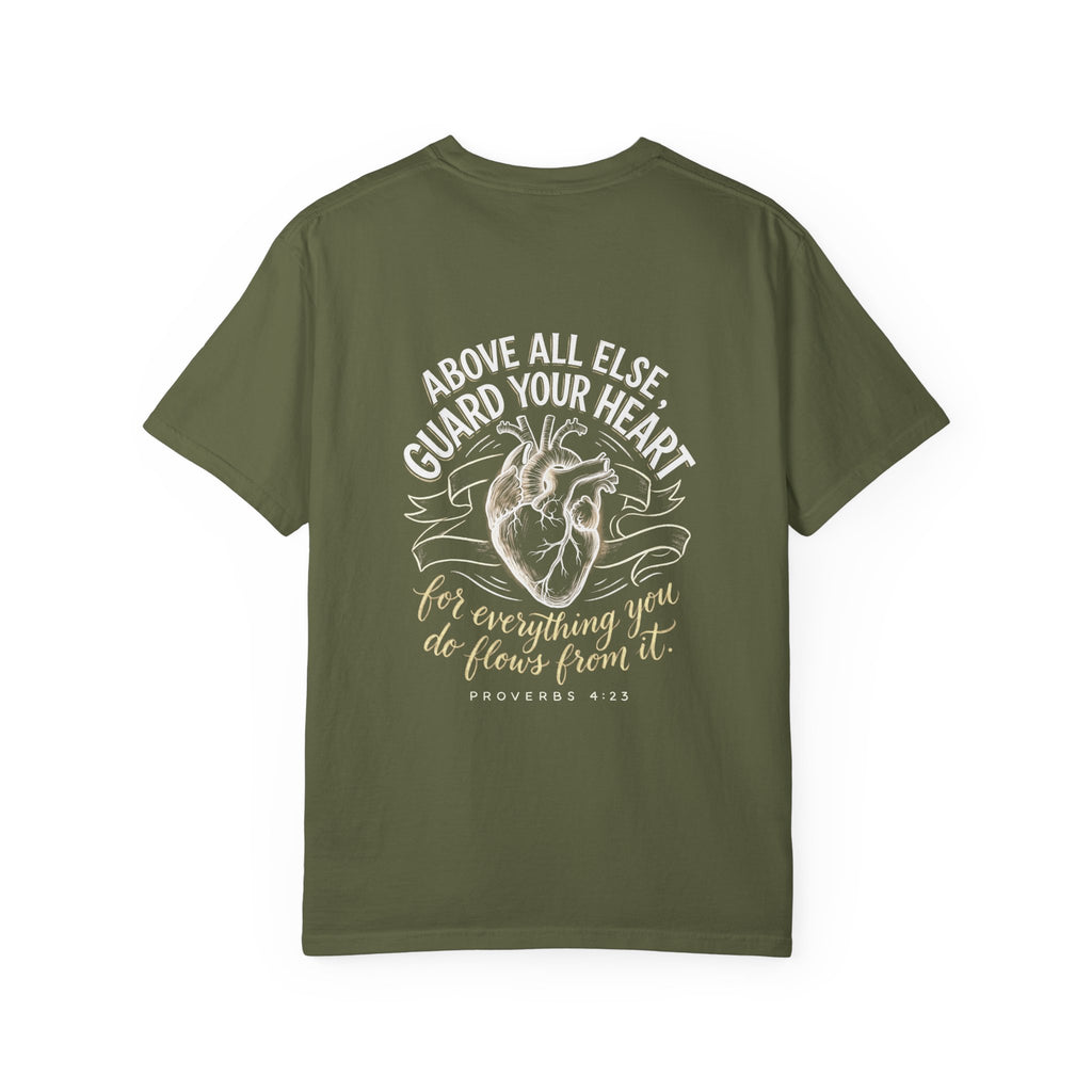 T-Shirt — "Above All Else, Guard Your Heart" Anatomical Heart Christian Tee