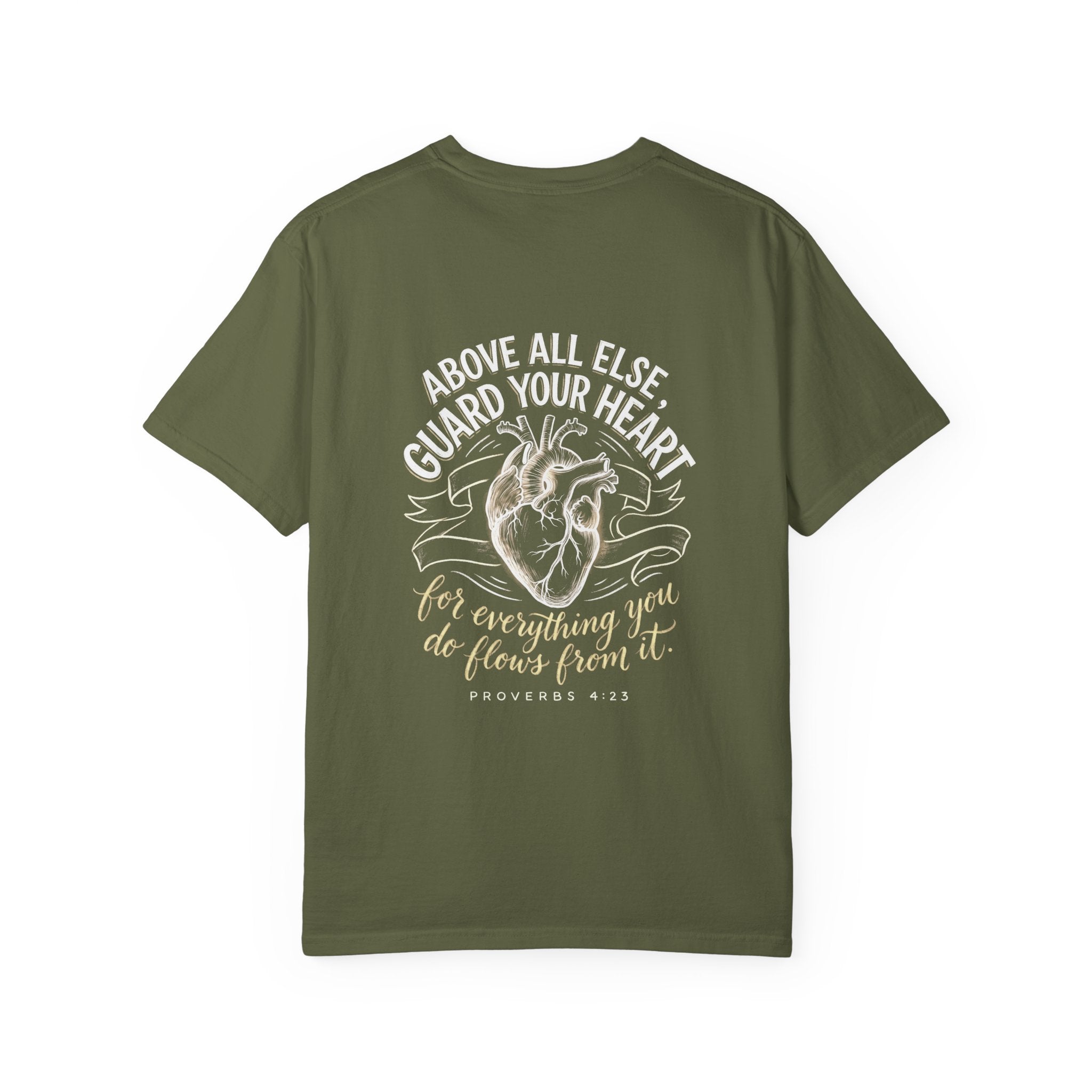 T-Shirt — "Above All Else, Guard Your Heart" Anatomical Heart Christian Tee