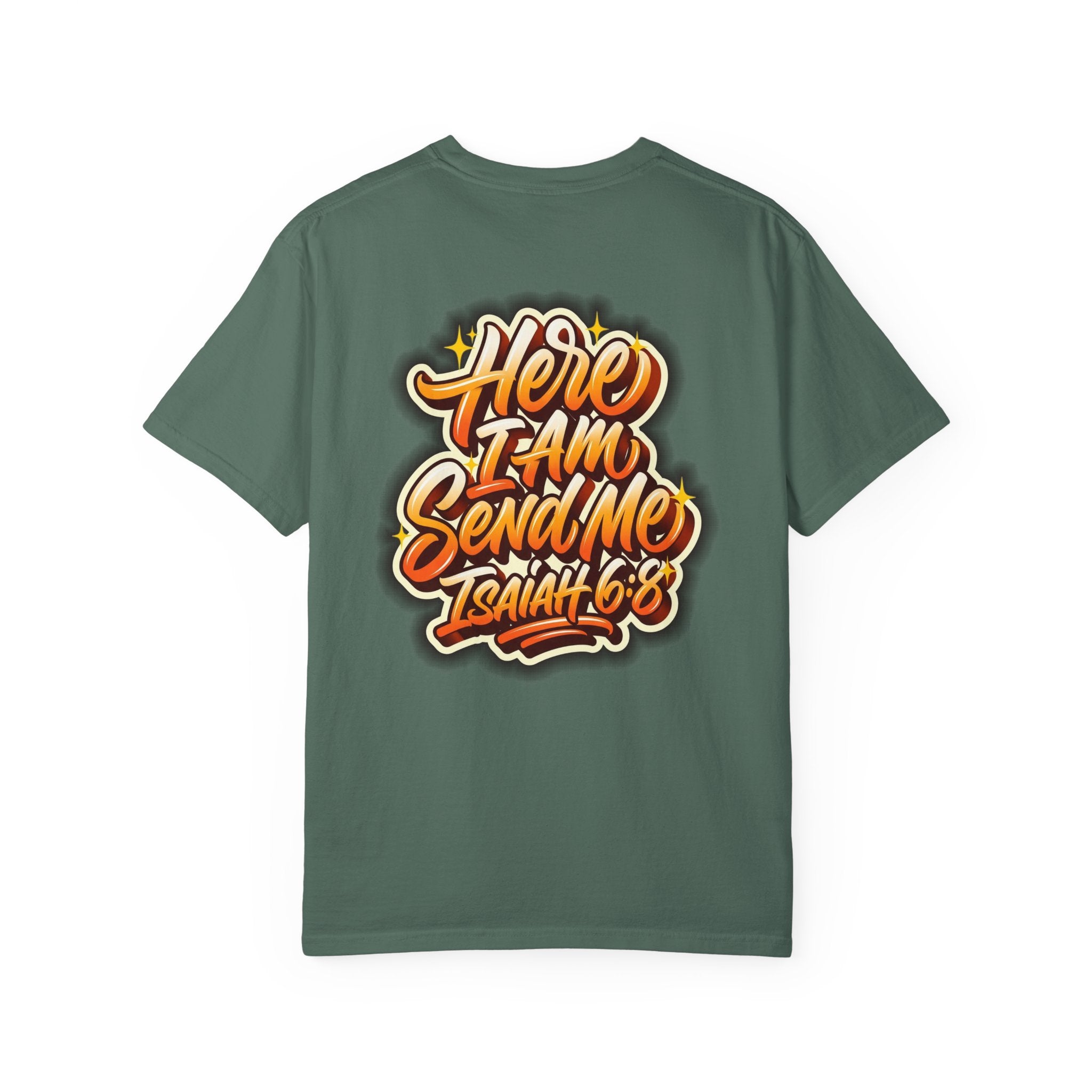 Christian Cross T-Shirt — "Here I Am, Send Me" Isaiah 6:8 Graphic Tee