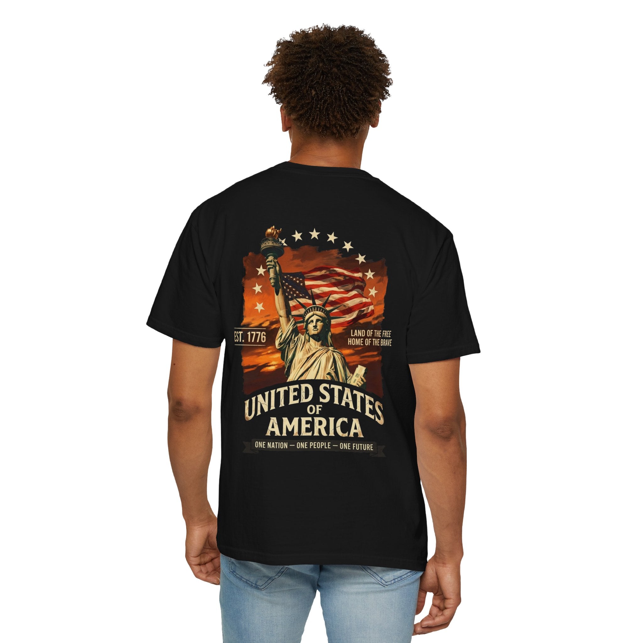 America Graphic T-Shirt — United States Statue of Liberty Patriotic Tee