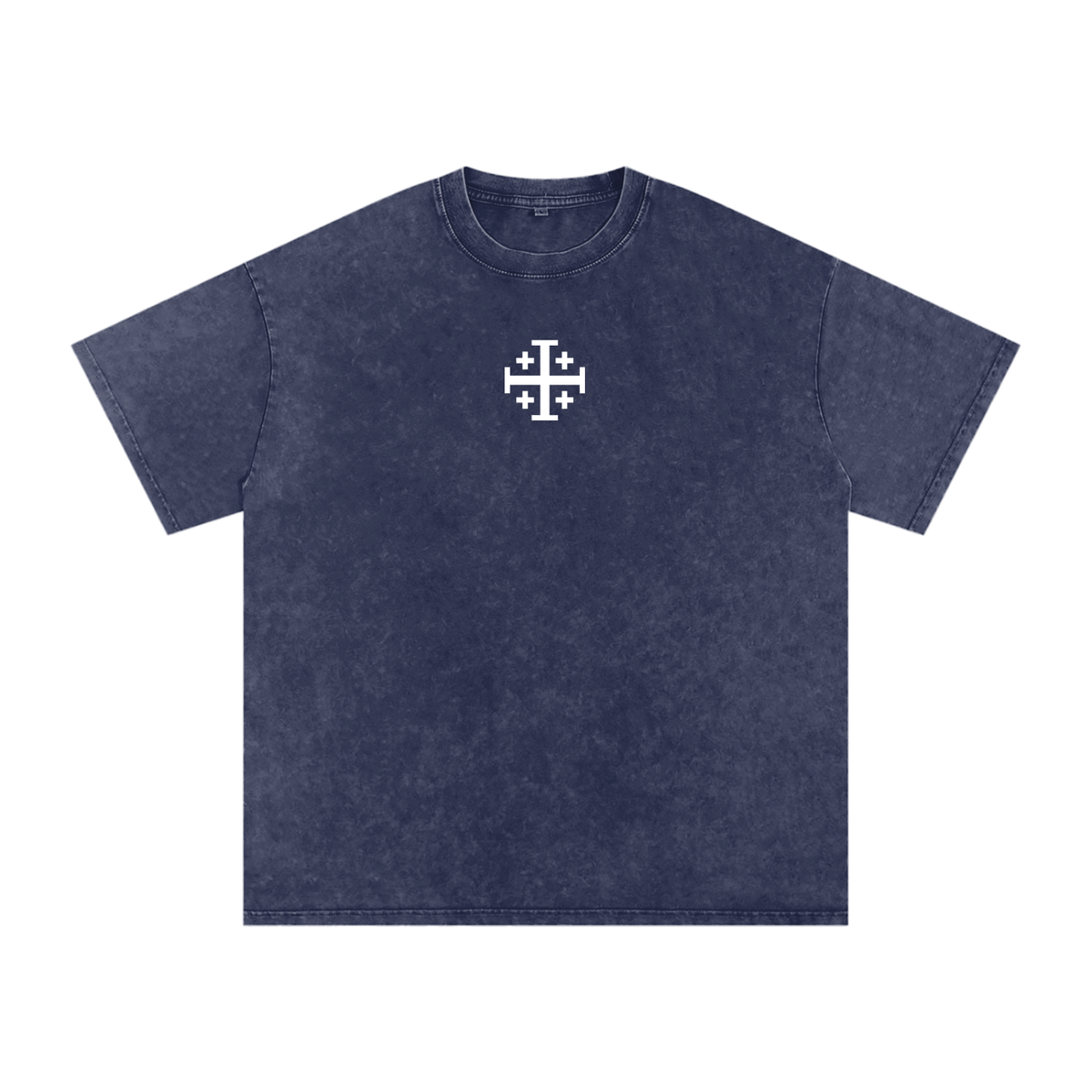Shabbat Shalom Snow Washed Oversized Cotton T-Shirt