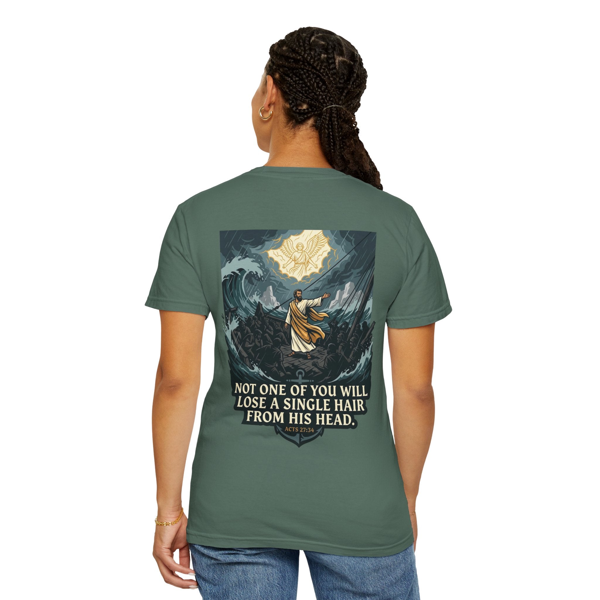 Christian T-Shirt — 'Not One of You Will Lose a Single Hair From His Head' Faith Tee