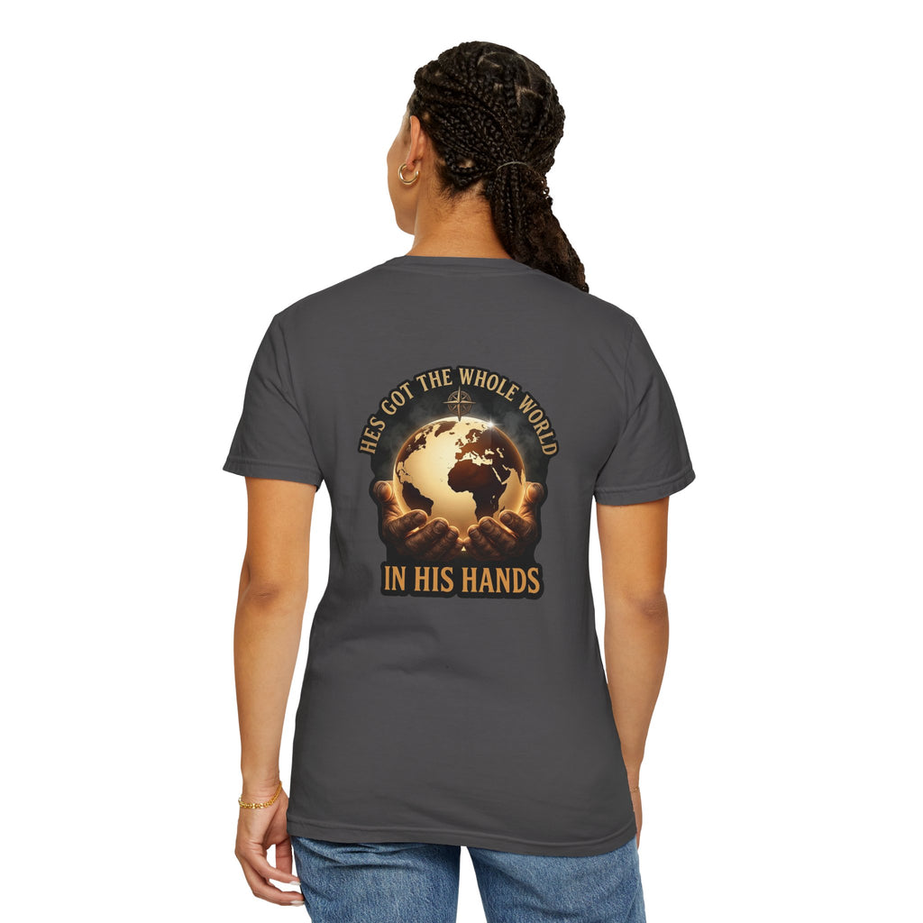 Christian Cross T-Shirt — "He’s Got the Whole World in His Hands" Graphic Tee
