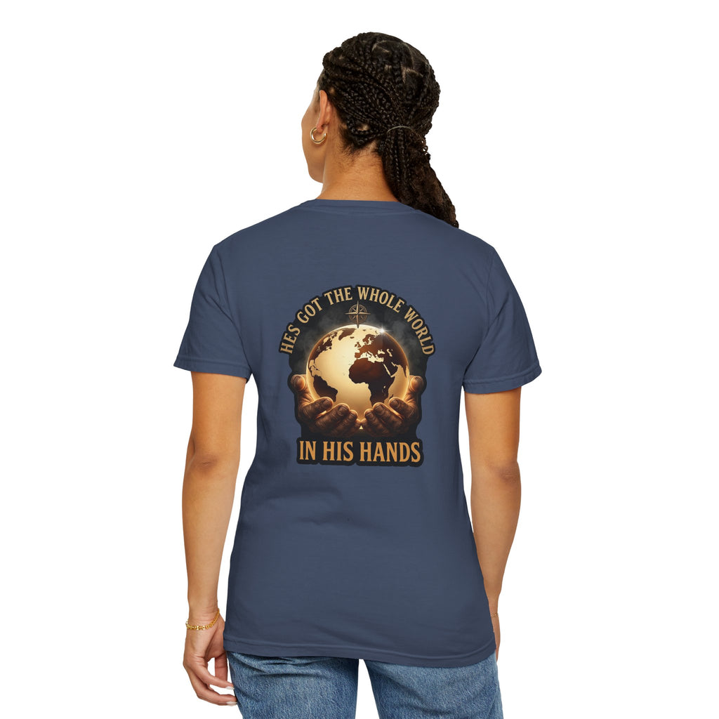 Christian Cross T-Shirt — "He’s Got the Whole World in His Hands" Graphic Tee