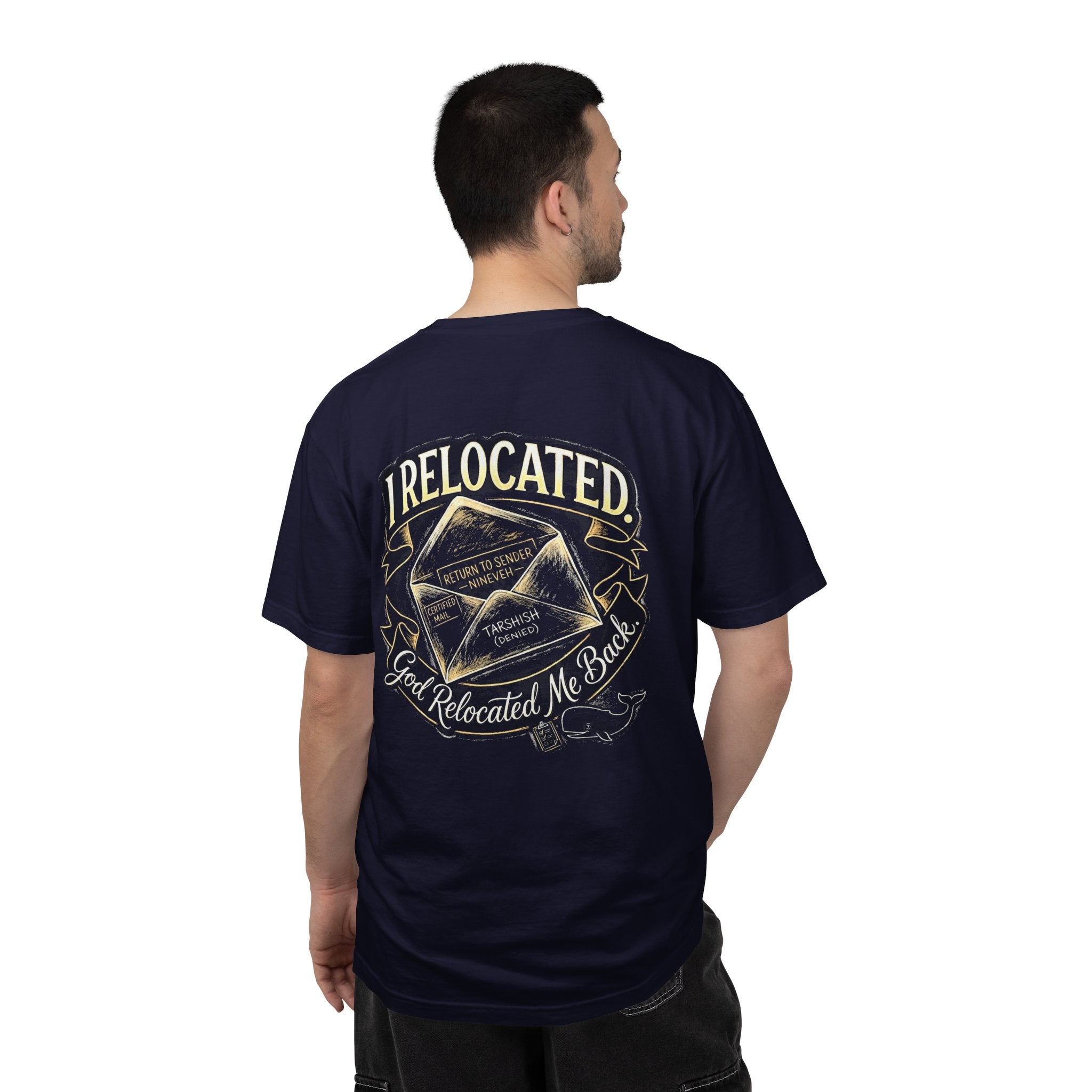 I Relocated T-Shirt — ‘I Relocated, God Relocated Me Back’ Christian Cross Graphic Tee