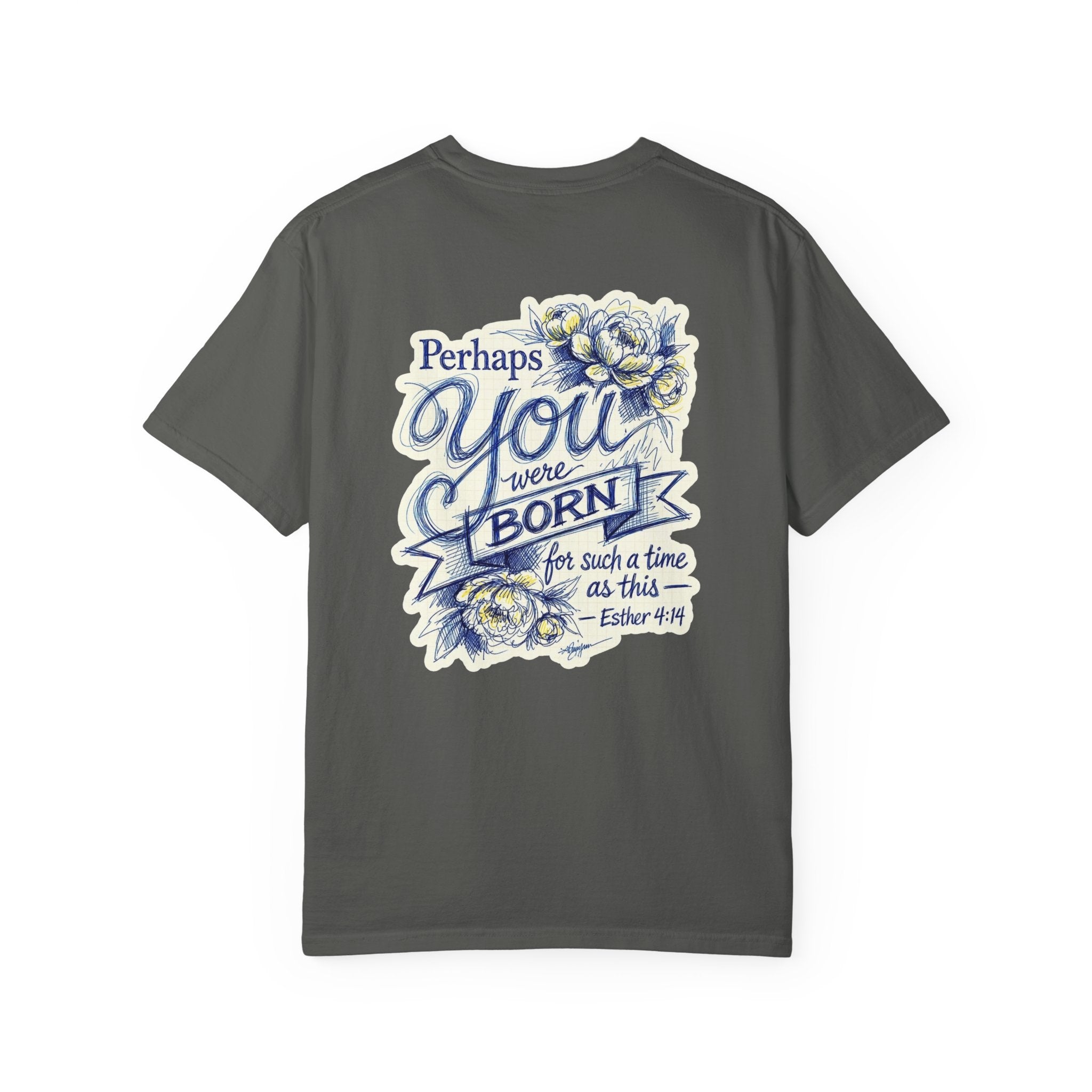 Religious T-Shirt - "Perhaps You Were Born for Such a Time as This" Christian Cross Tee