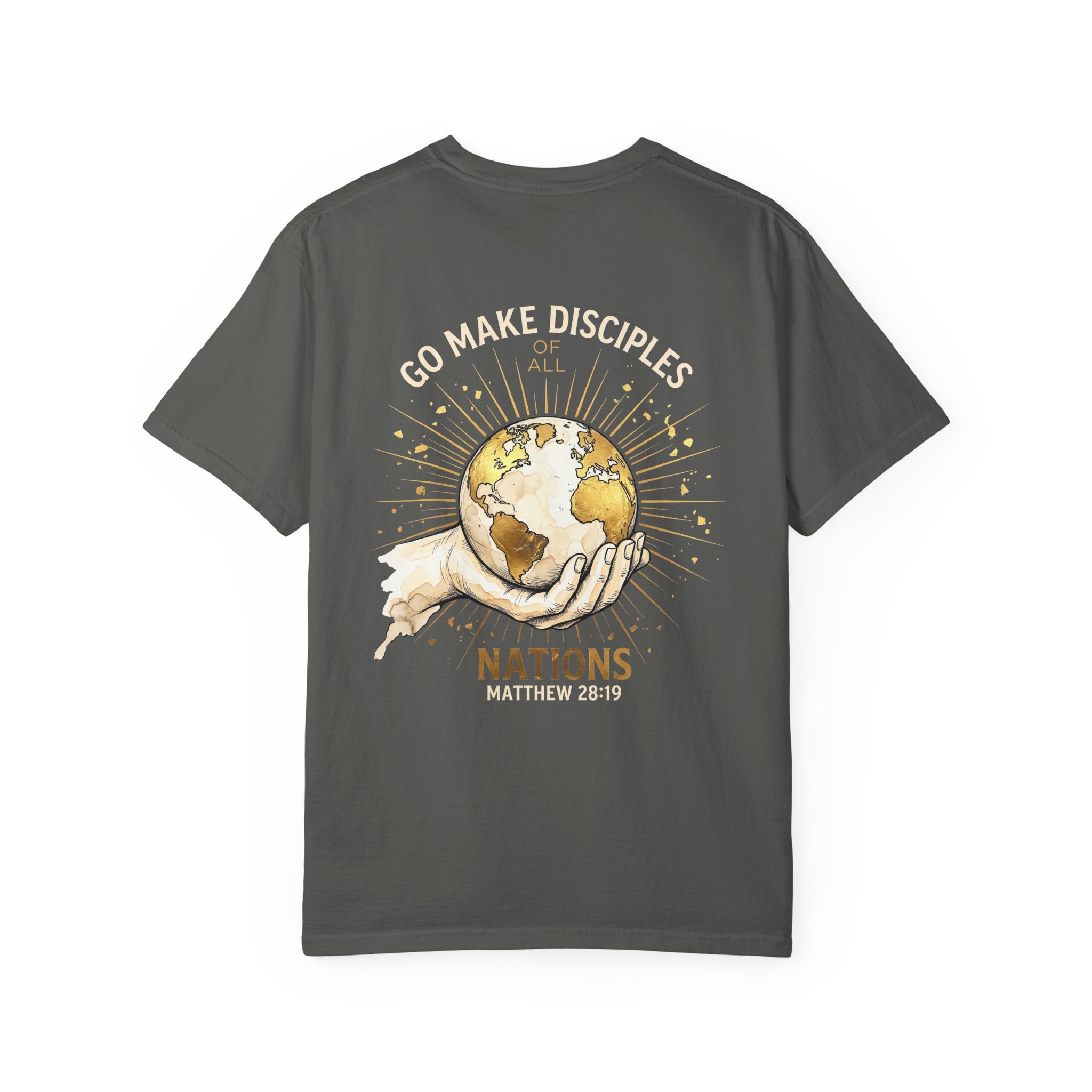 Discipleship Cross T-Shirt — "Go Make Disciples" Matthew 28:19 Christian Tee