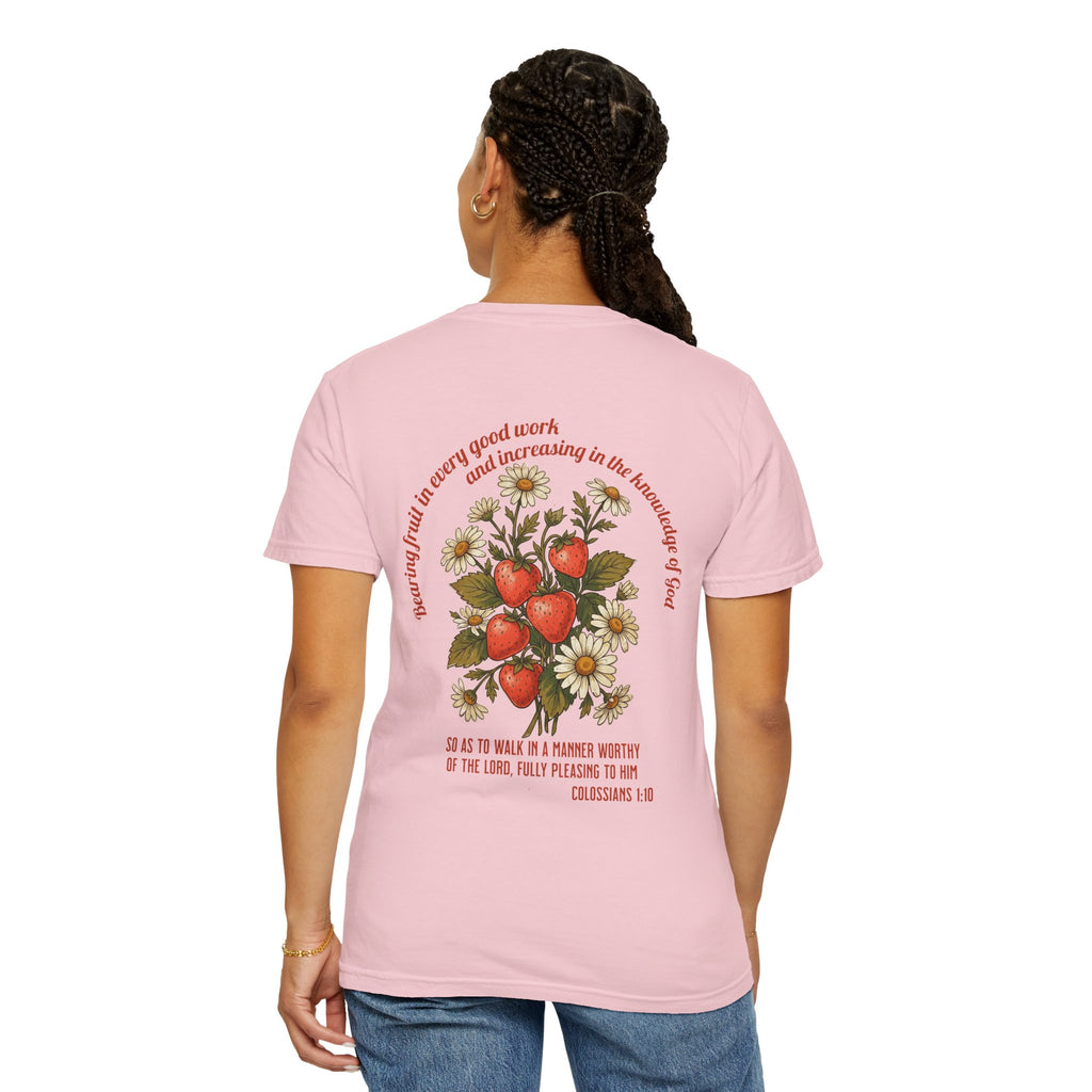 Floral Cross Tee — 'Seeds of a Very Good Work' Christian Graphic T-Shirt