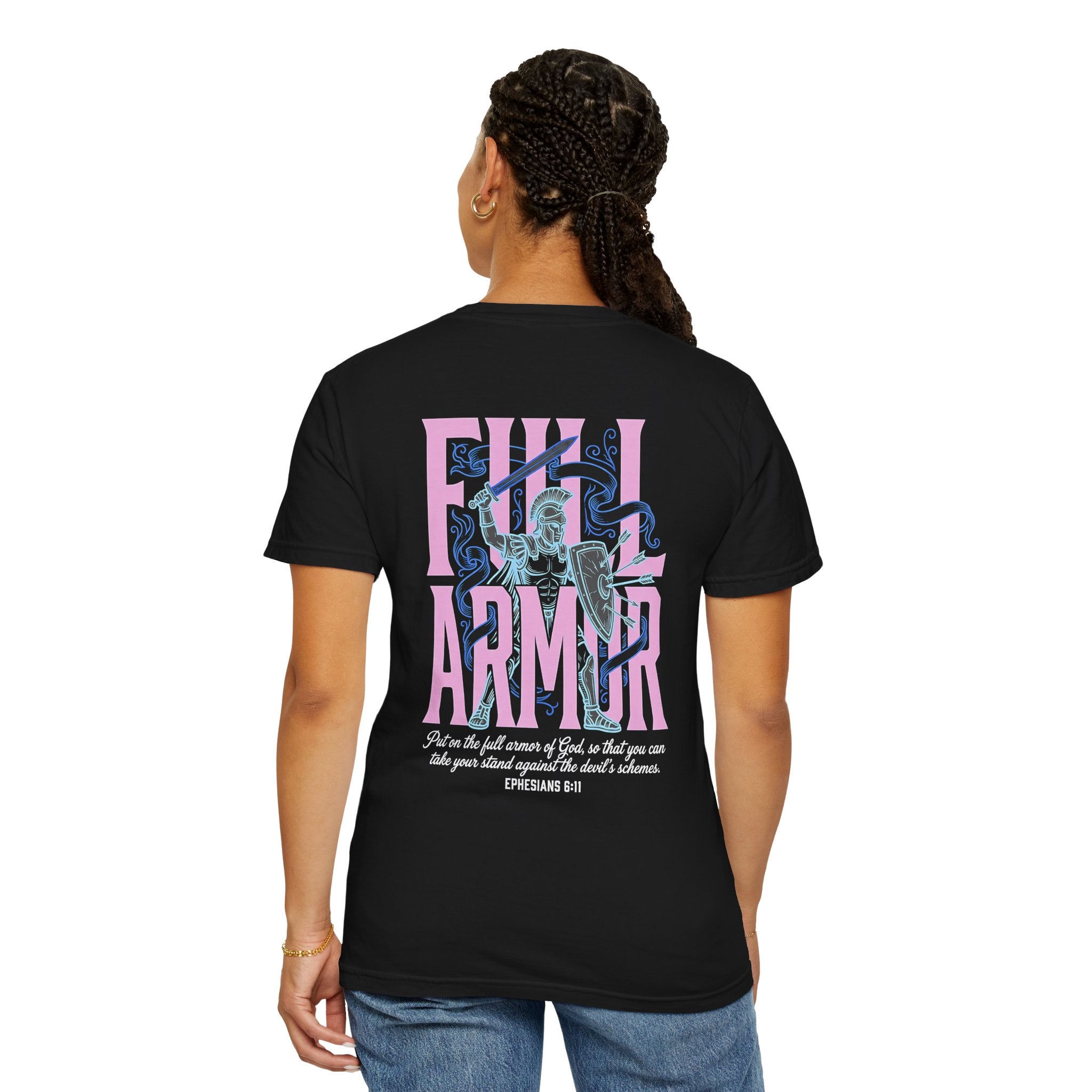Full Armor T-Shirt — Christian Cross Graphic Tee (Ephesians 6:11)