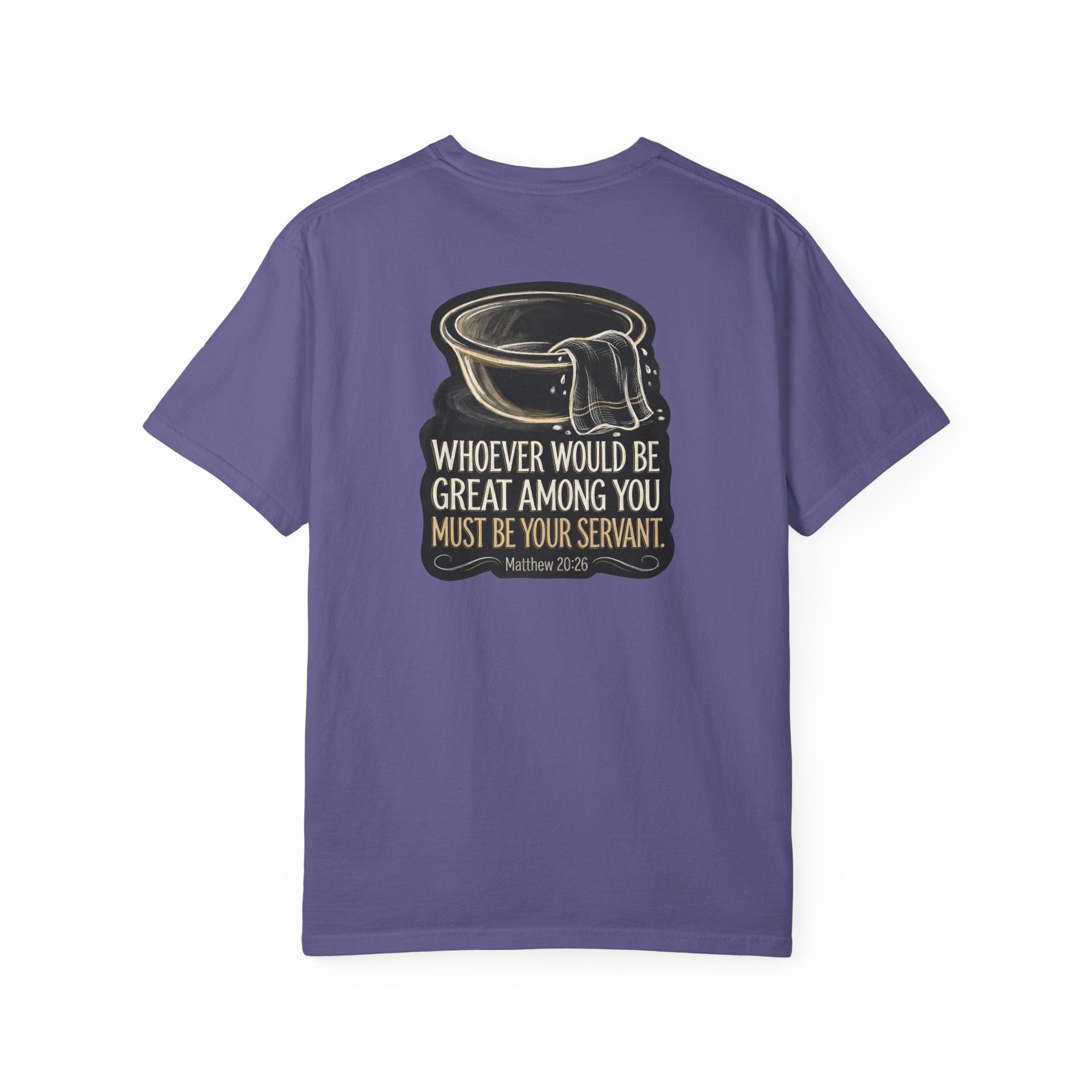 Christian Cross T-Shirt — "Whoever Would Be Great Among You Must Be Your Servant" Graphic Tee